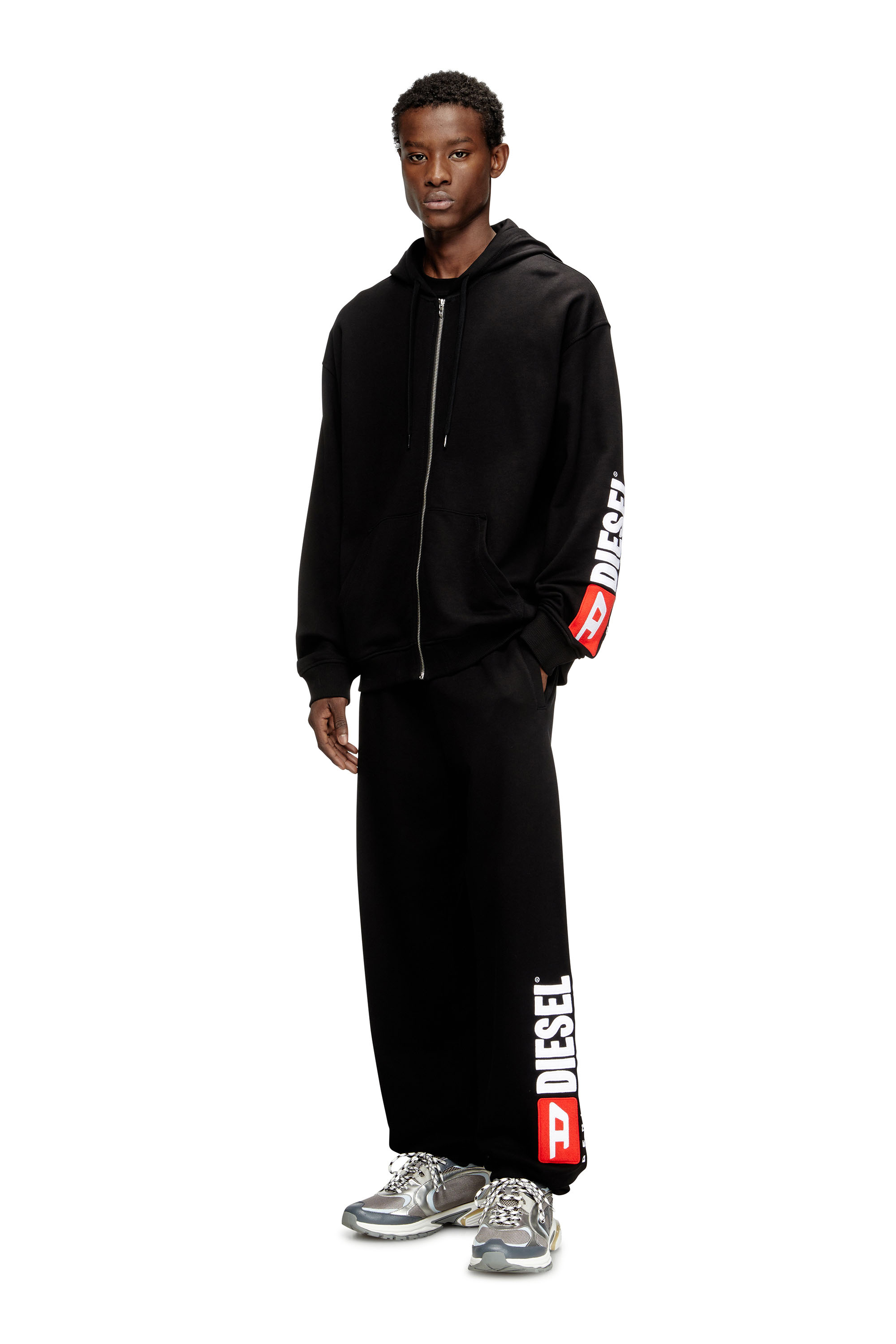 Diesel - S-BOXT-ZIP-HOOD-DIV, Man's Hoodie with logo patch embroidery in null - 2