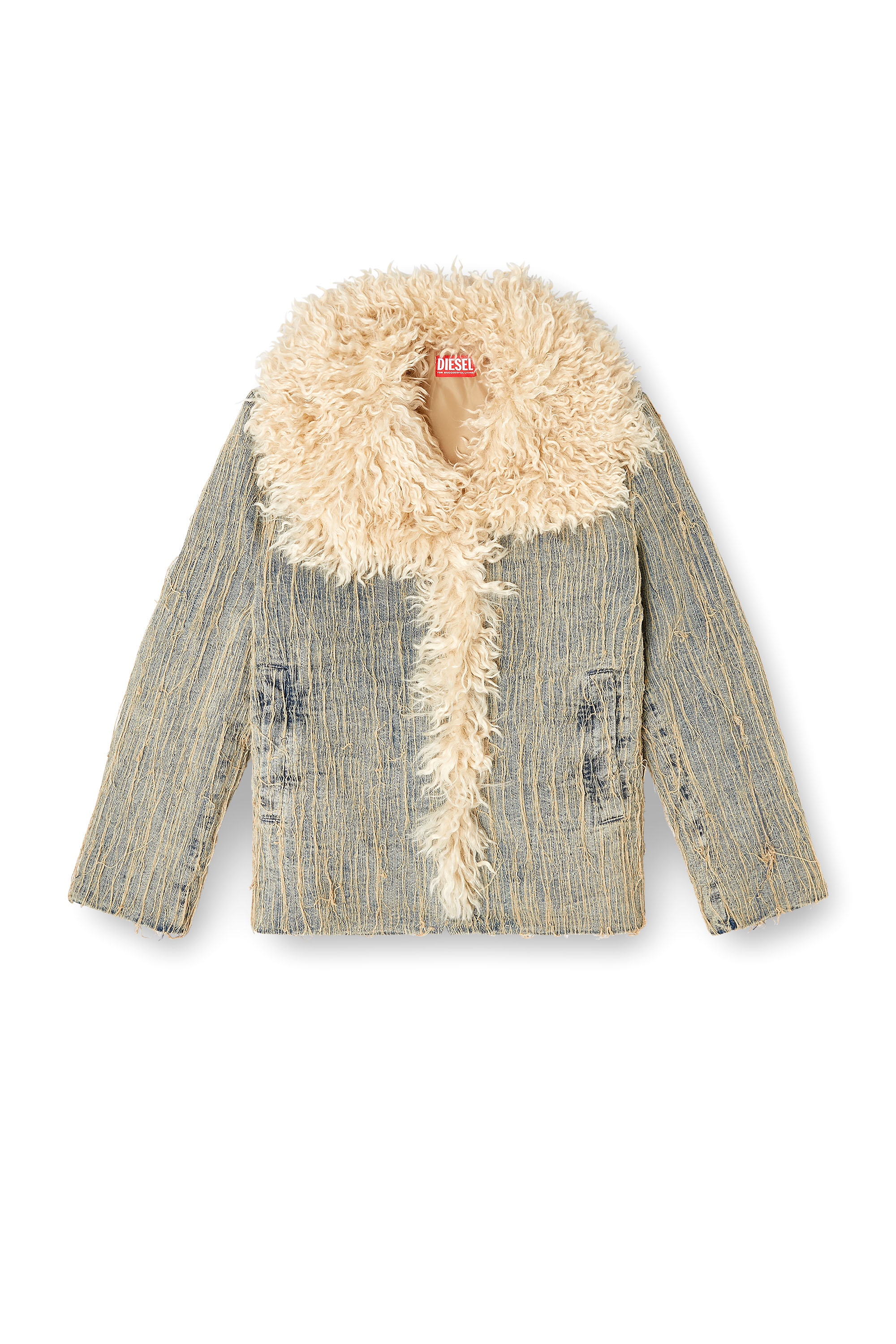 Diesel - DE-ACONIC-S, Woman's Jacket in floating-thread jacquard denim in Medium blue - 3
