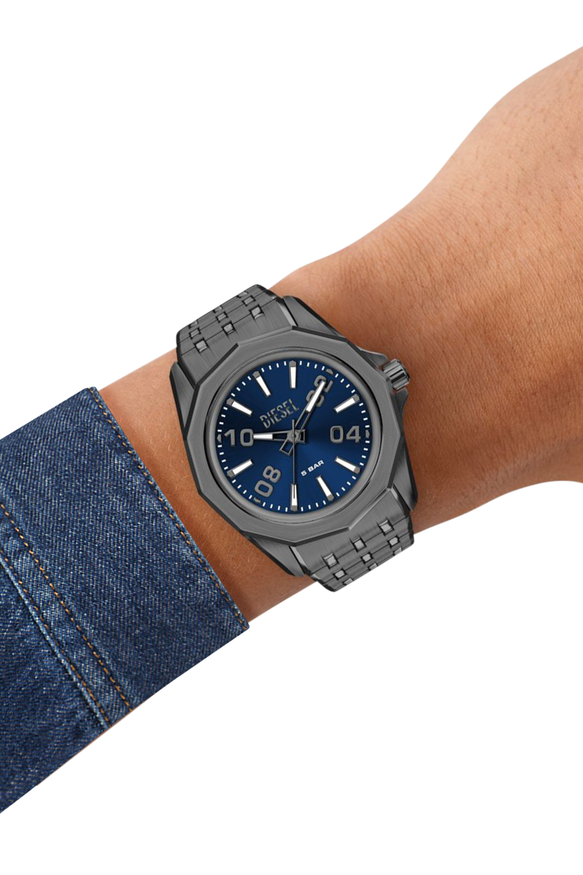 Diesel - DZ2238 WATCH, Man's Stinger gunmetal stainless steel watch in Dark grey - 7