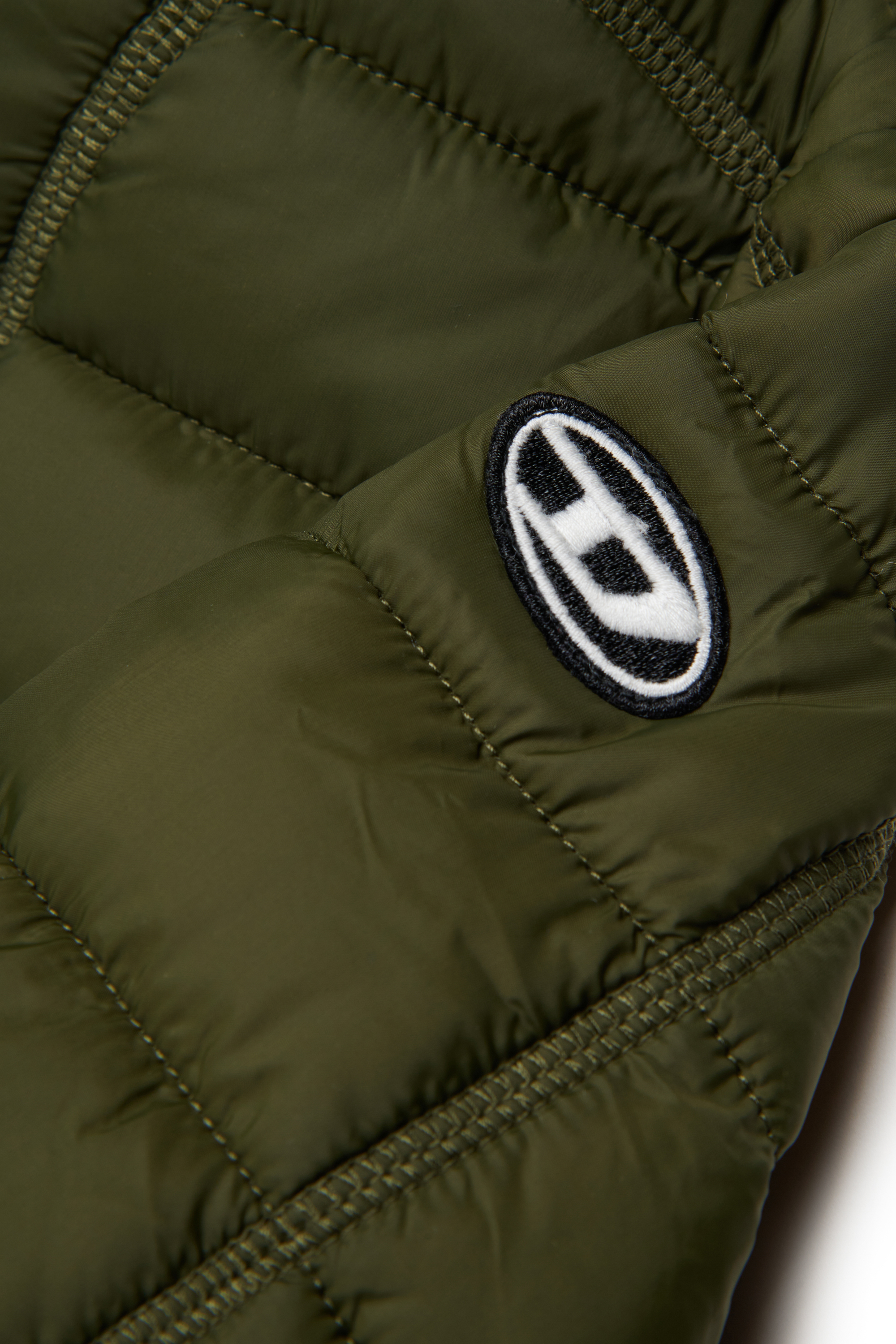 Diesel - JWSTONE, Unisex's Nylon jacket with hood in Dark Green - 4