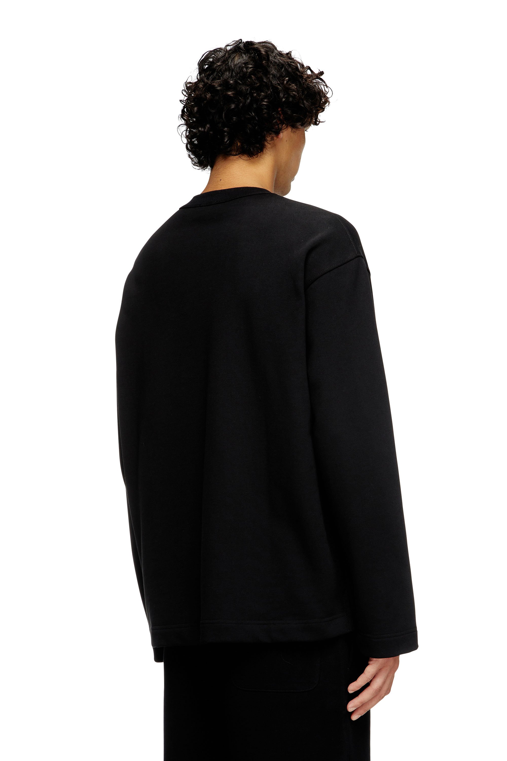 Diesel - S-MACSIS-OD, Man's Sweatshirt with metallic logo in Black - 4