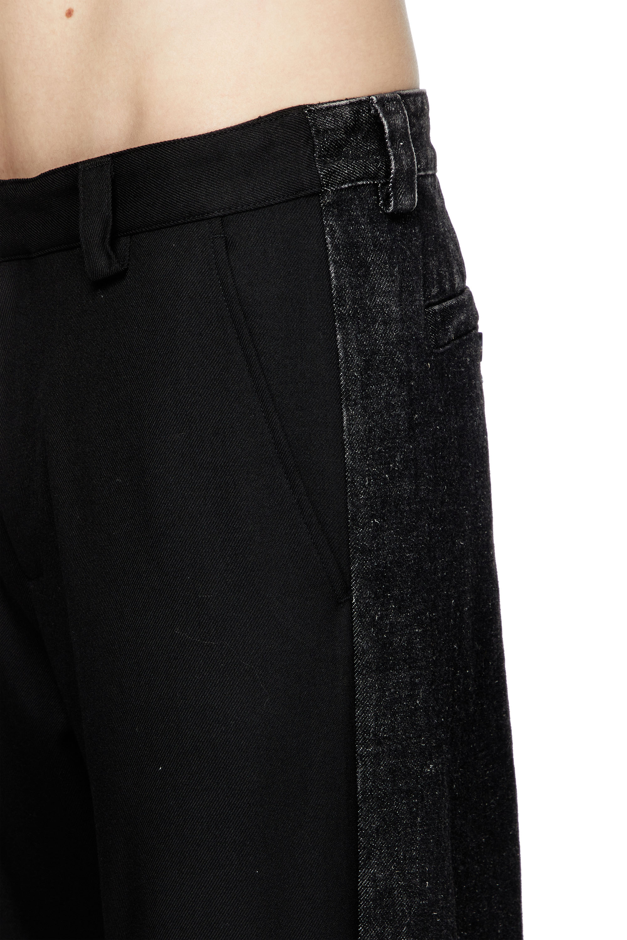 Diesel - P-WIRE-B, Man's Hybrid pants in twill and denim in Black - 5