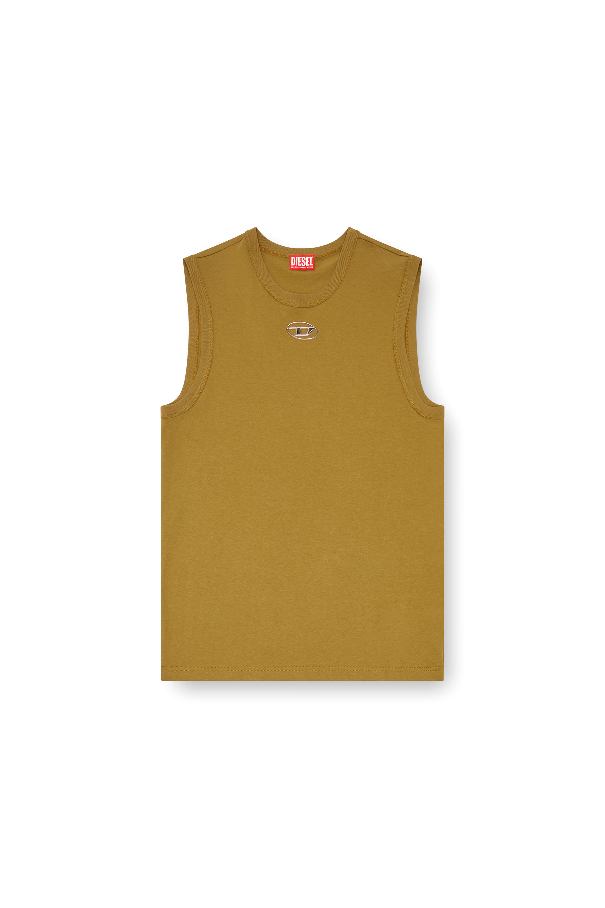 Diesel - T-BISCO-OD, Man Tank top with injection-moulded Oval D in Brown - Image 3