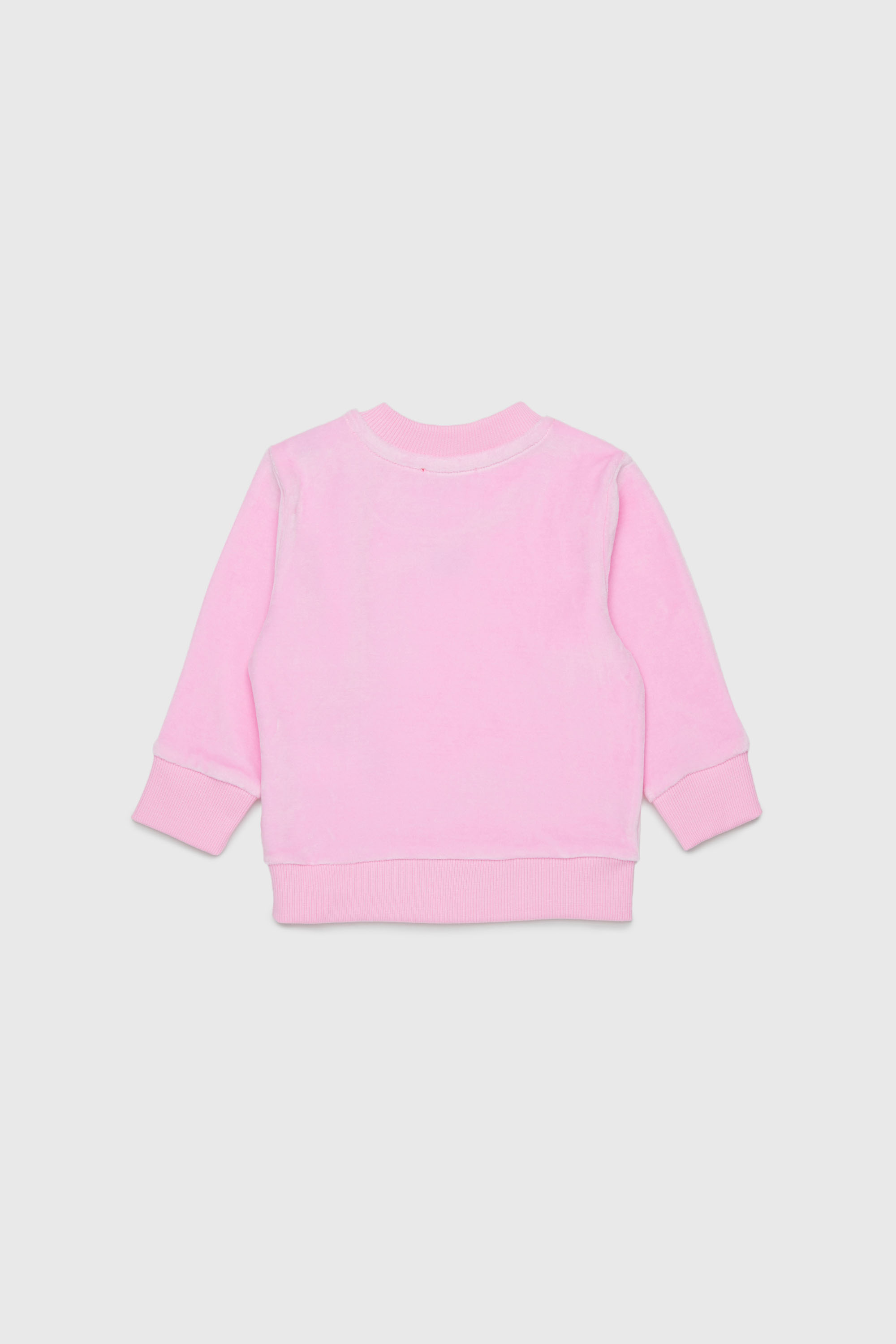 Diesel - SHENIB, Man's Velvet sweatshirt with Oval D embroidery in Pink - 2