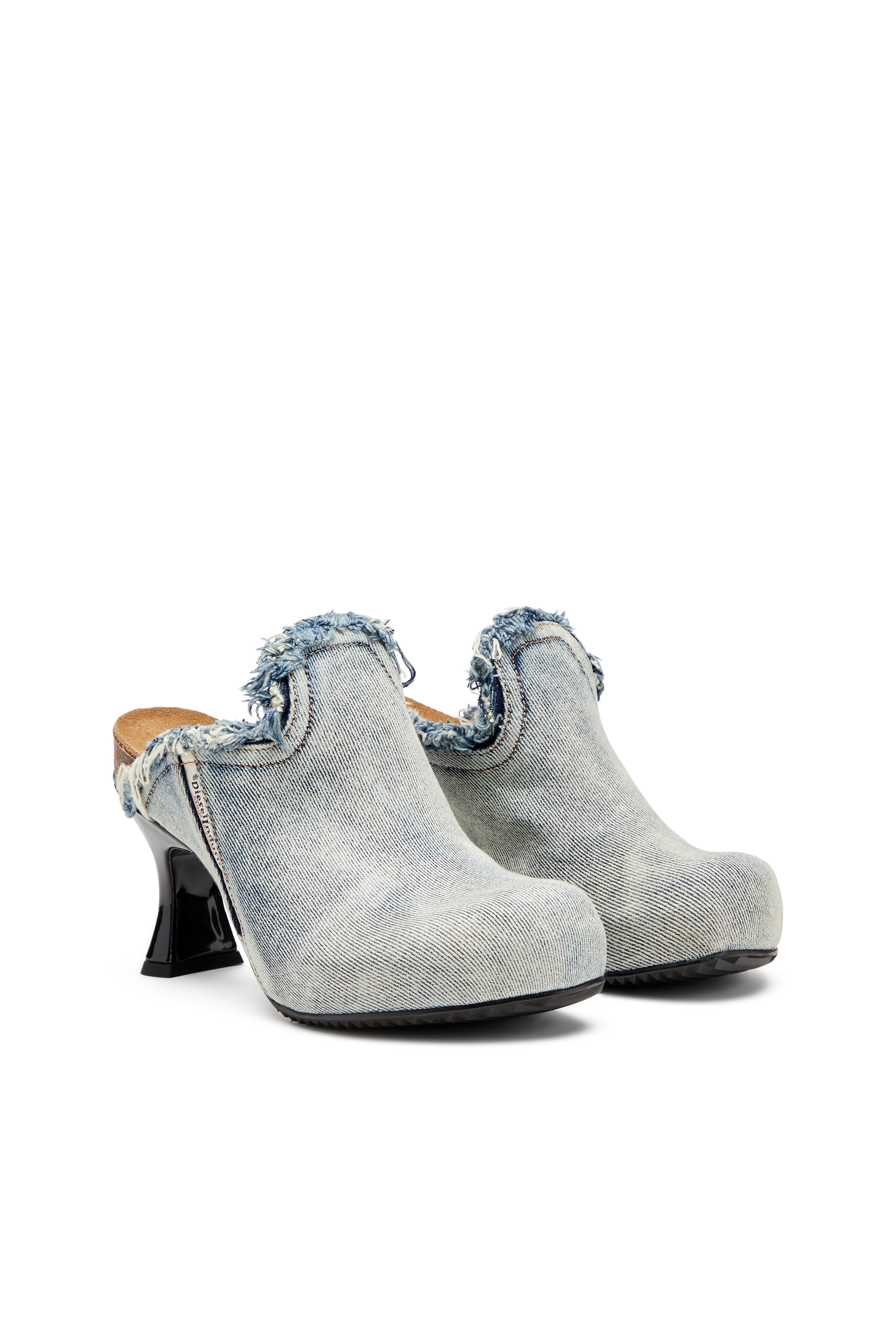D-WOODSTOCK ML W, Light Blue Diesel - D-WOODSTOCK ML W, Woman's D-Woodstock-Frayed denim mules in Light Blue - 2