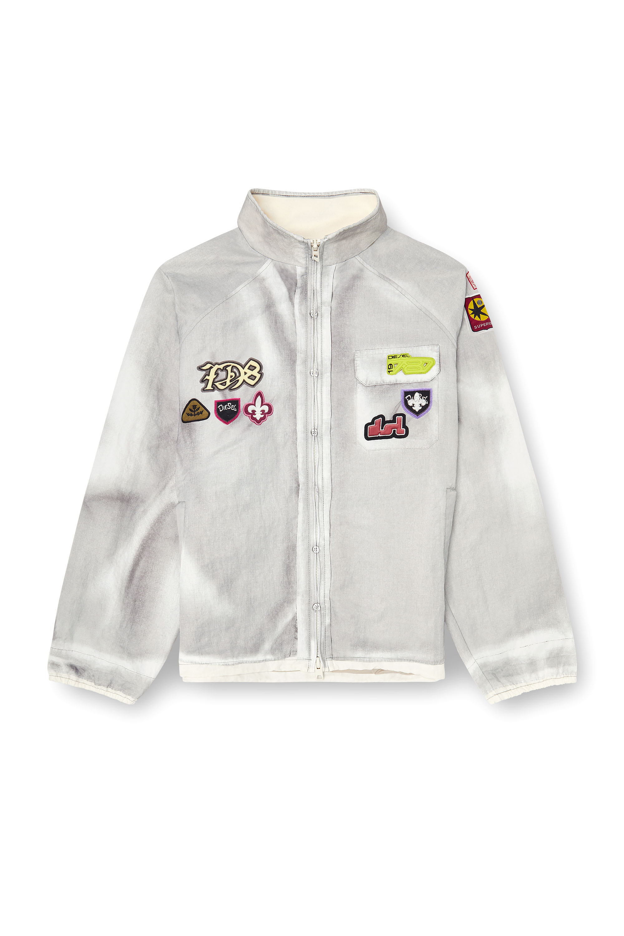 Diesel - J-PATCH, Man's Windbreaker with trompe l&rsquo;oeil patches in null - 2