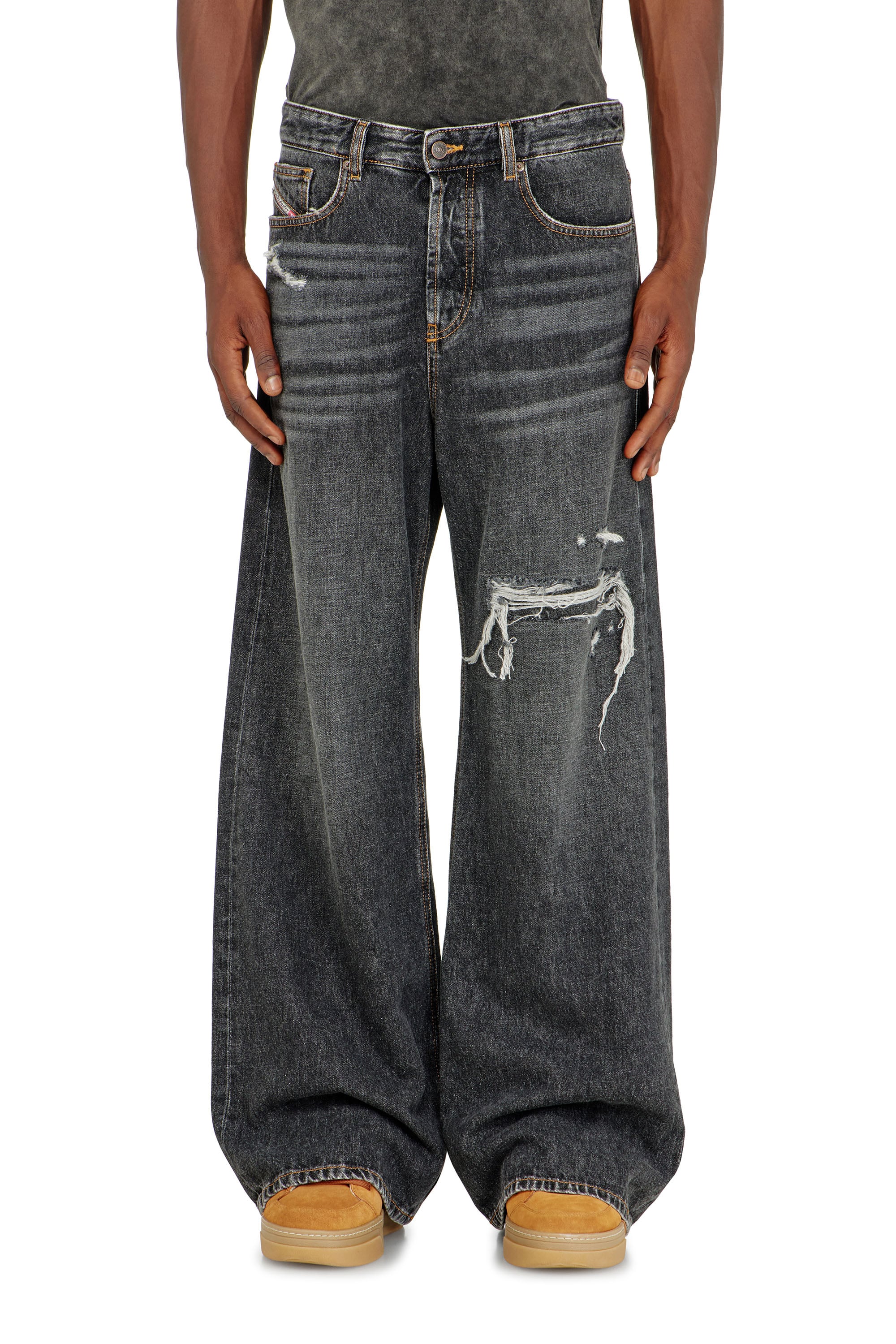 Diesel - Man's Relaxed Jeans D-Rise 007DN, Black/Dark grey - 1