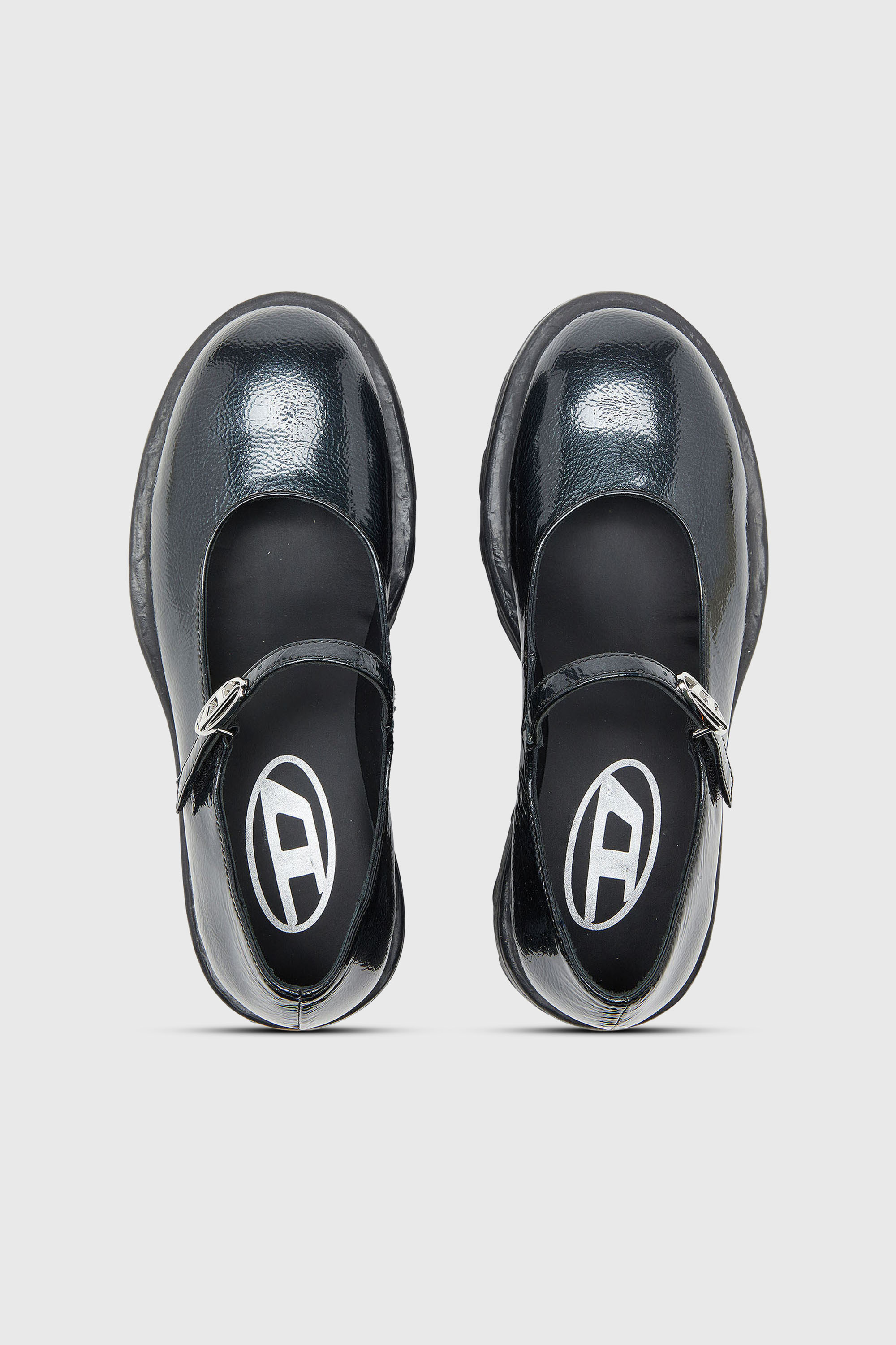 Diesel - D-HAMMER MARY JANE, Woman's D-Hammer - Lugged Mary Jane flats in patent leather in Black - 4