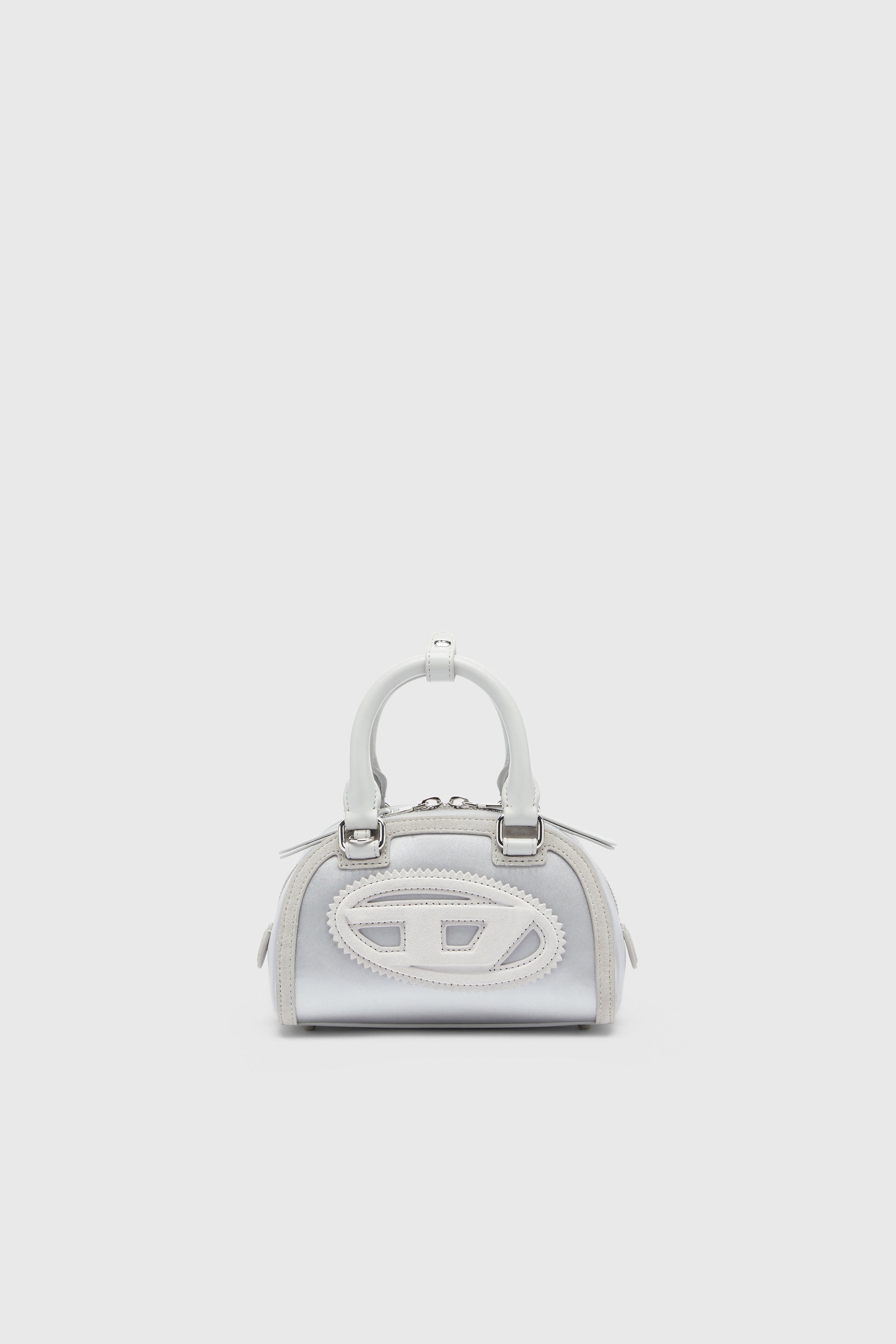 Diesel - 1DR DOME CROSSBODY, Woman's 1DR Dome - Small bowling bag in satin and suede in Silver - 1