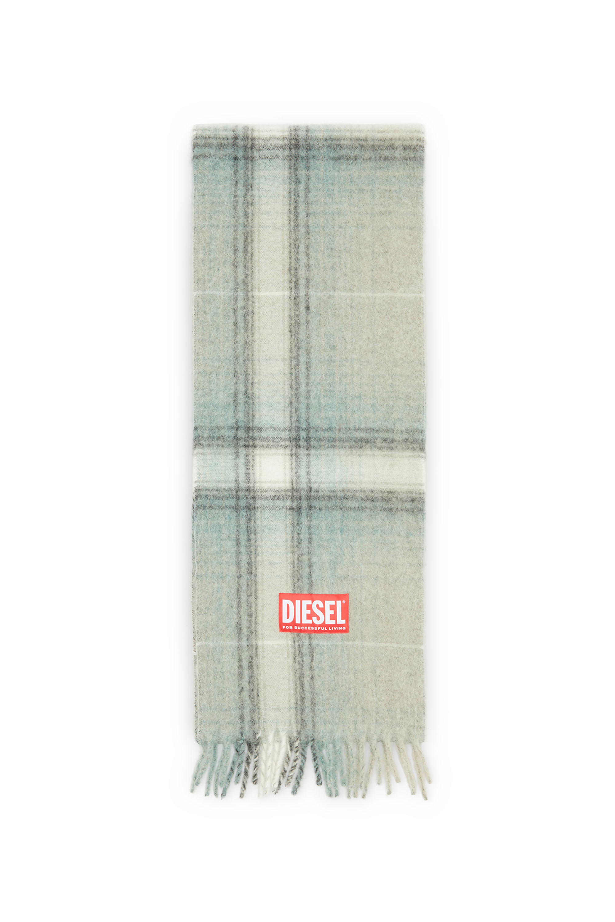 Diesel - S-BESTRO, Man's Checked scarf in wool and alpaca in Grey - 1