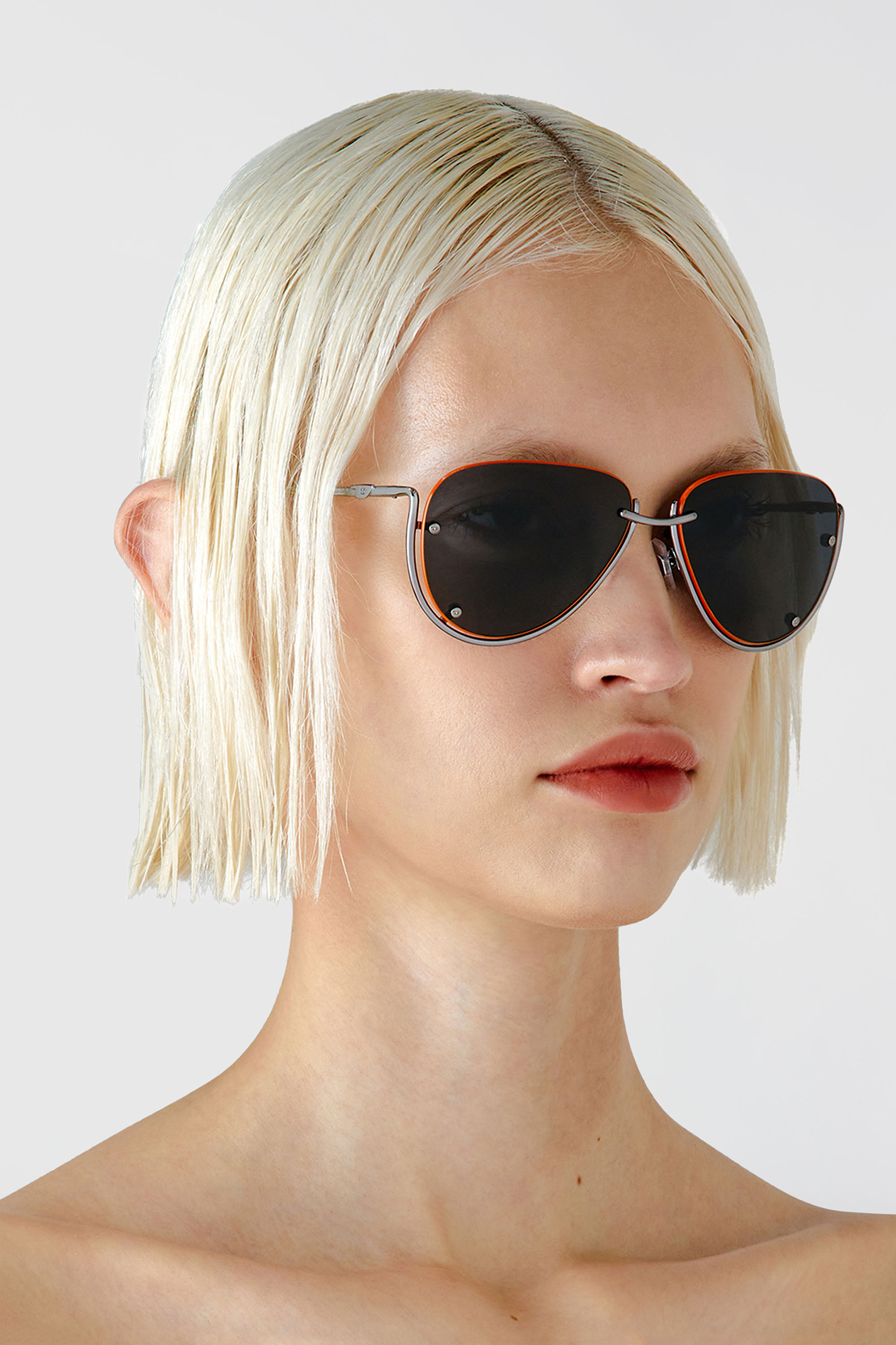 Diesel - 0DL1003, Unisex's Pilot model sunglasses in Black/Orange - 2