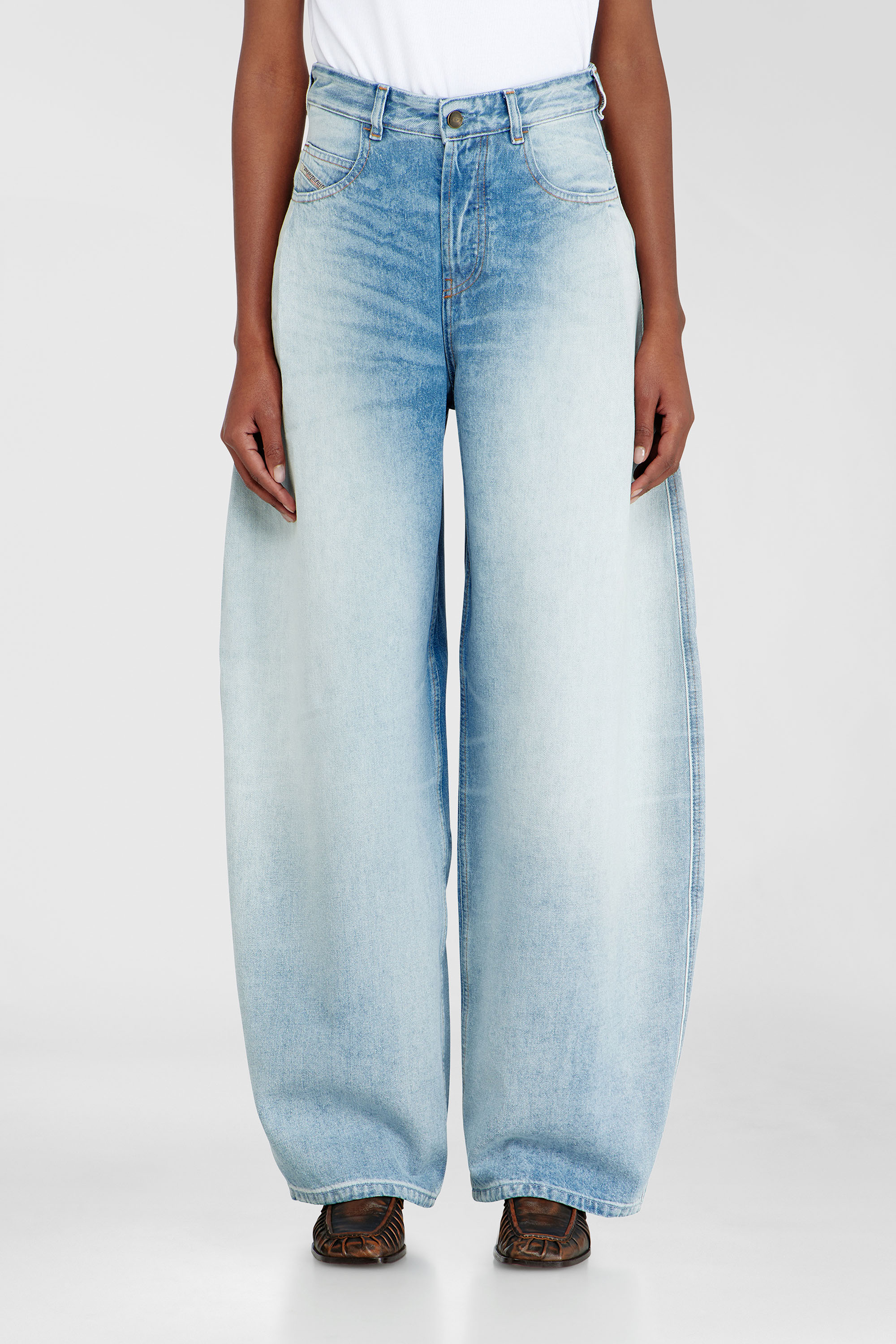 Diesel - Woman's Relaxed Jeans 1987 D-Khelz 007EE, Light Blue - 1
