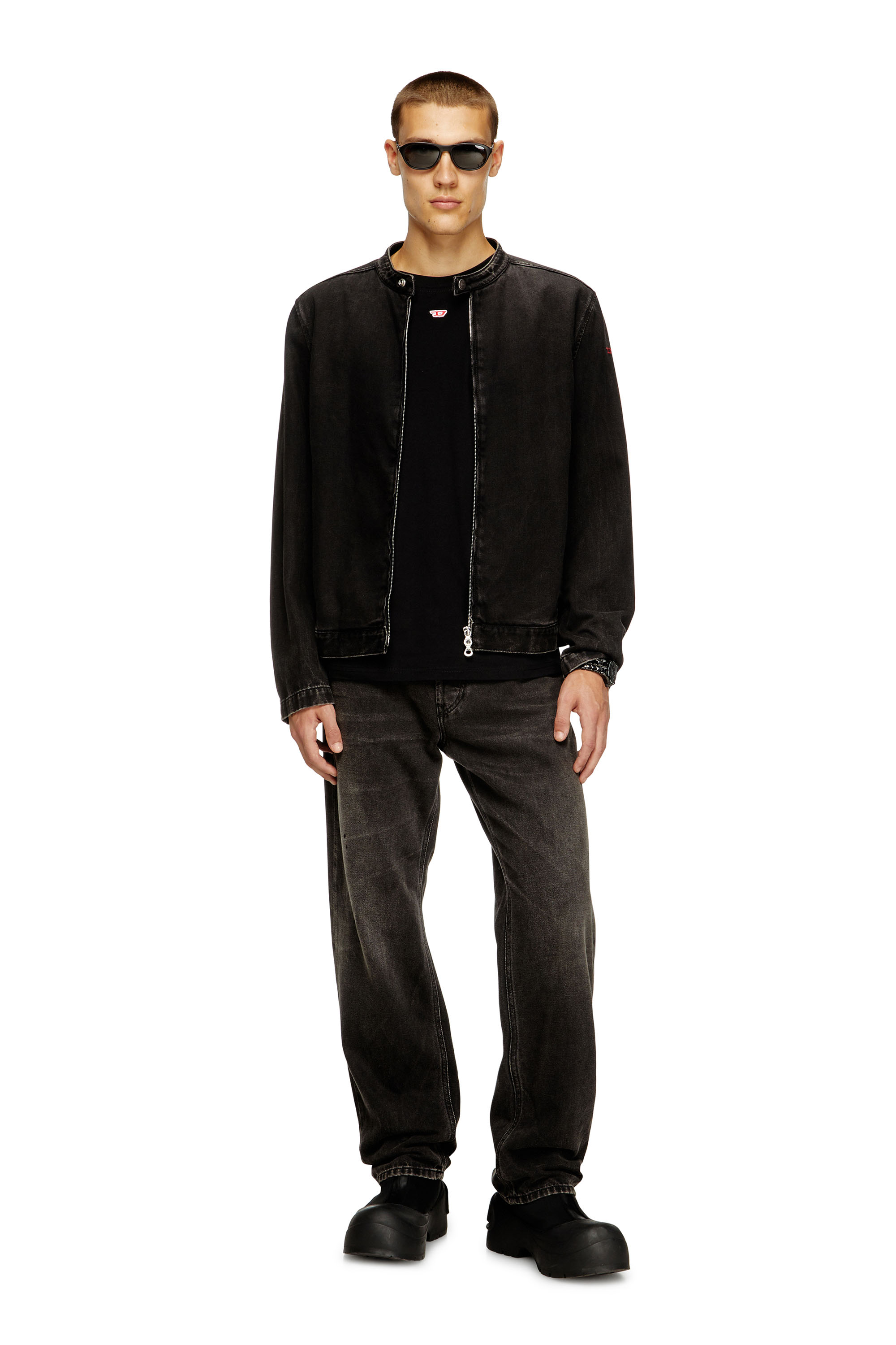 Diesel - T-BOXT-LS-D, Unisex's Longs-sleeve T-shirt with D patch in Black - 2