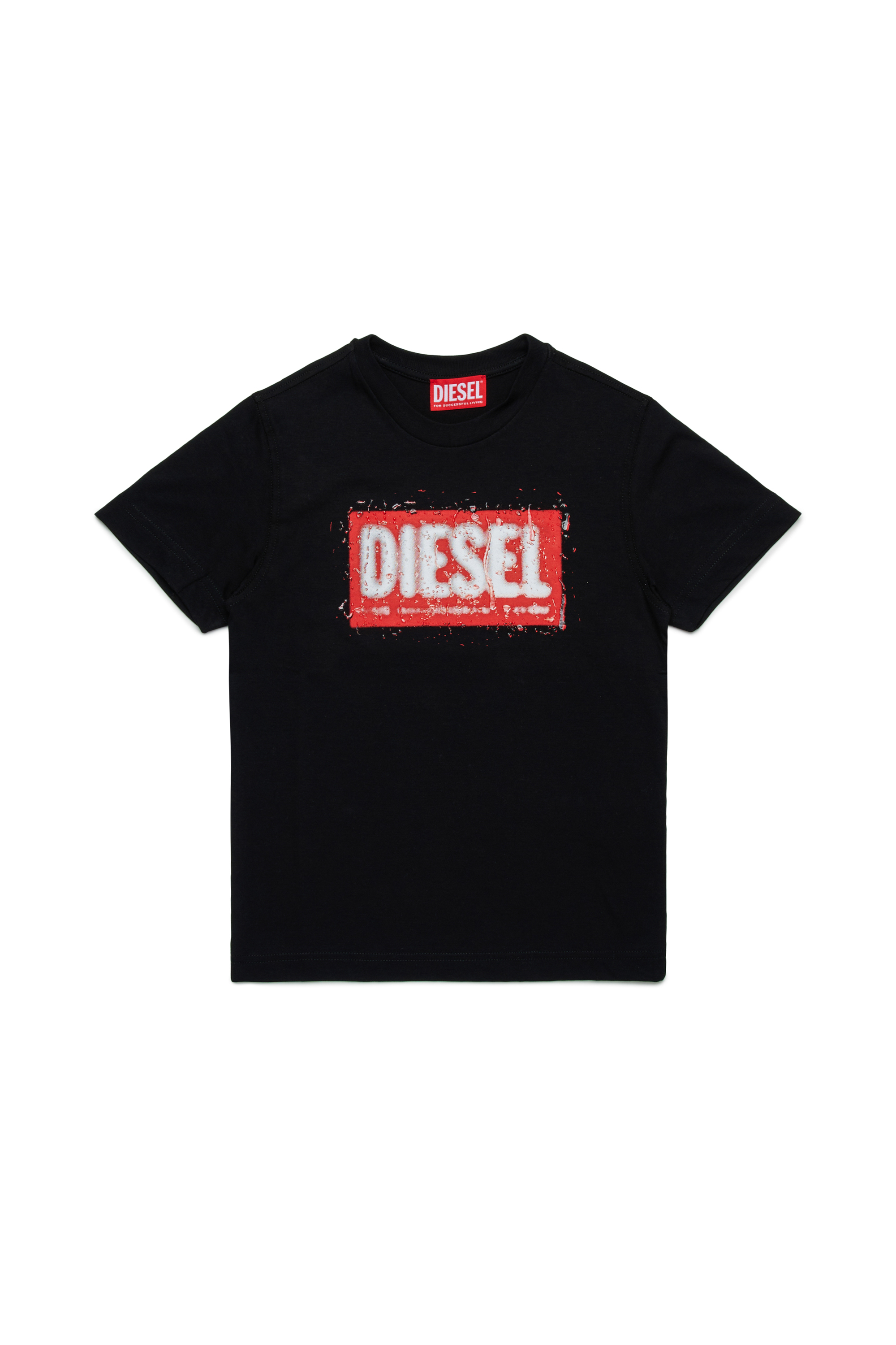 Diesel - TADJUSTQ10, Man's Cotton T-shirt with logo print in Black - 1