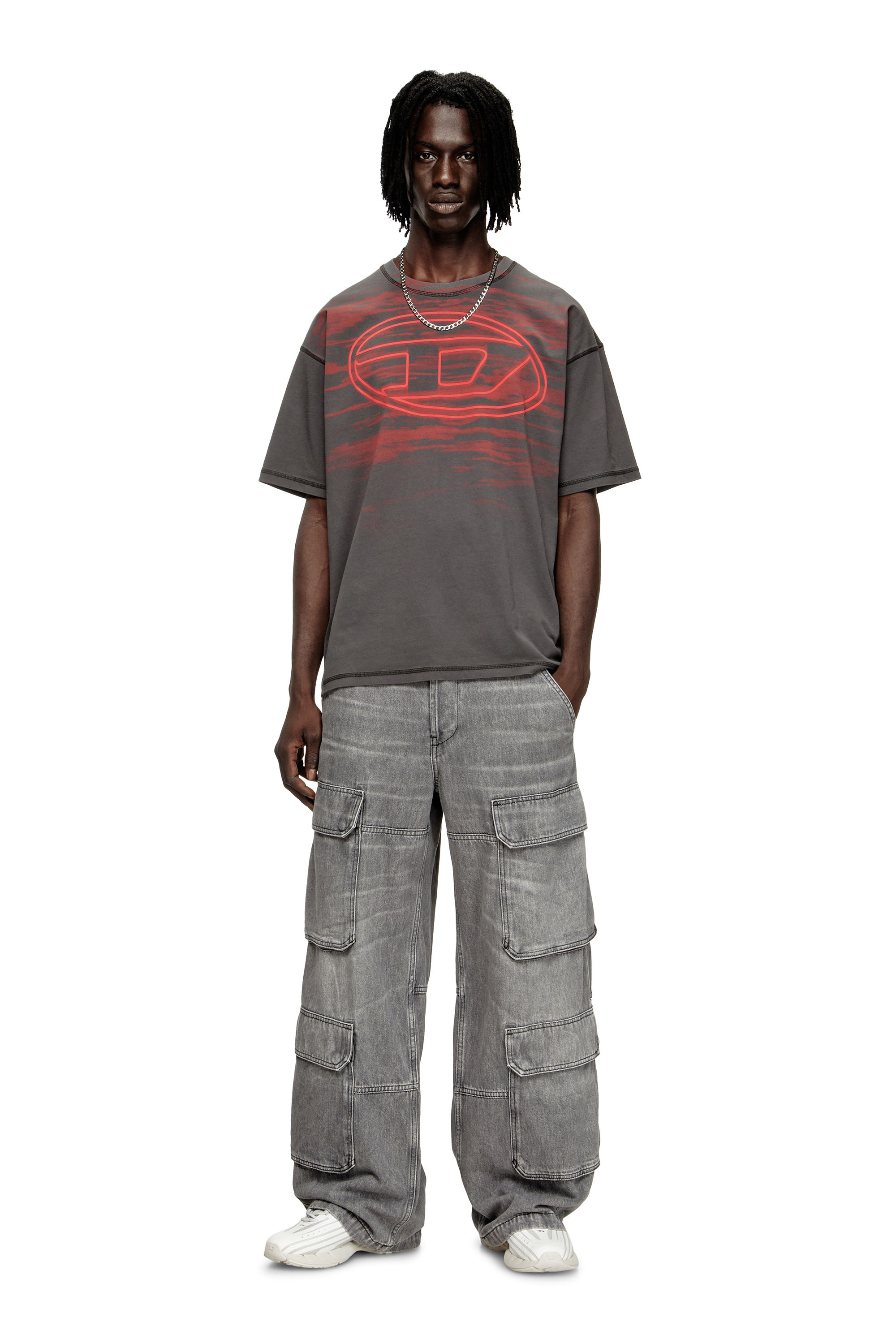 Diesel - T-BOXT-T5, Man's Cotton T-shirt with Oval D print in null - 2