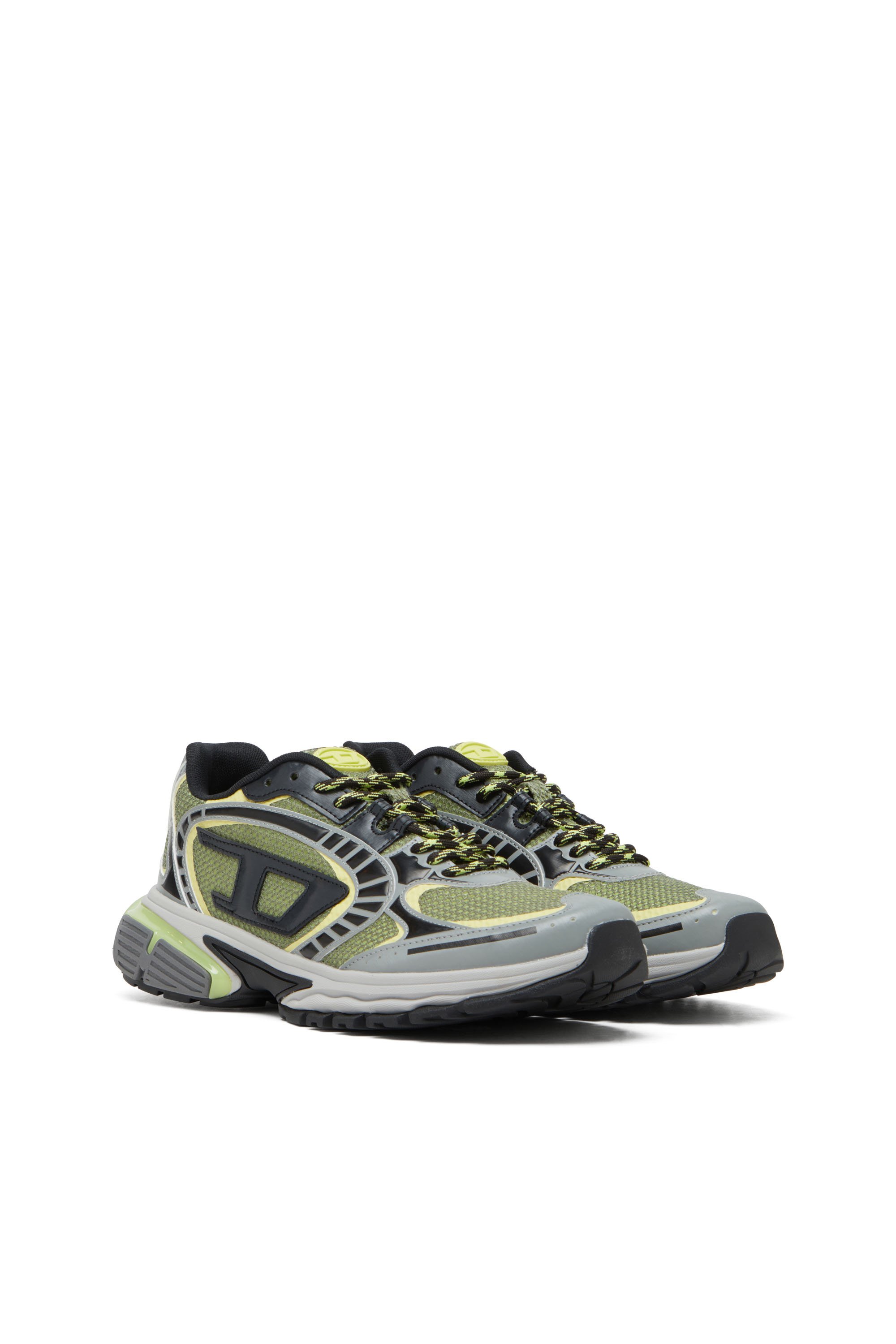 Diesel - S-PRO-V-DENSE LOW, Man's S-Pro-V-Dense-Mesh sneakers with Oval D logo in Grey/Green - 2