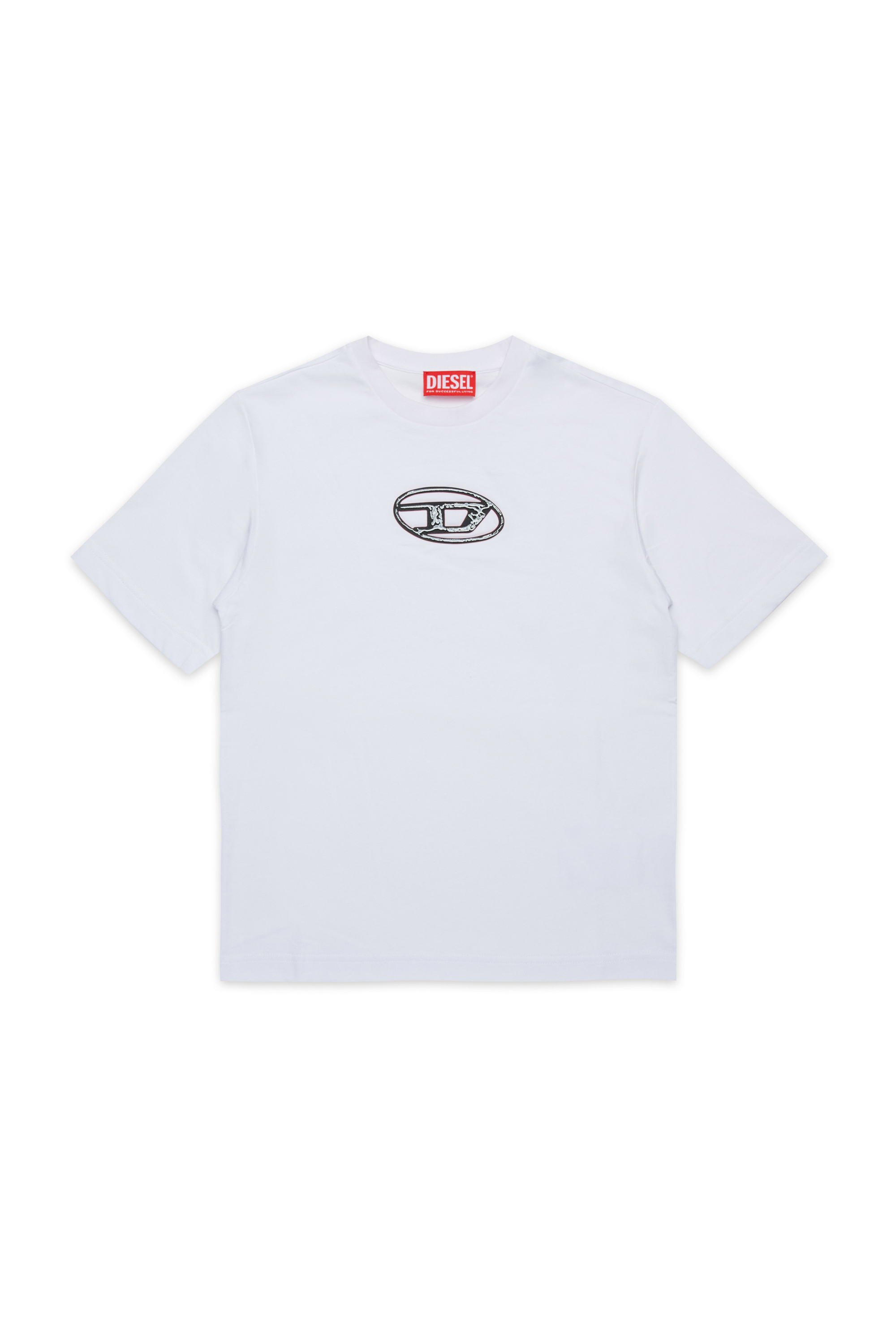 Diesel - TREDEN OVER, Man's Cotton T-shirt in White - 1
