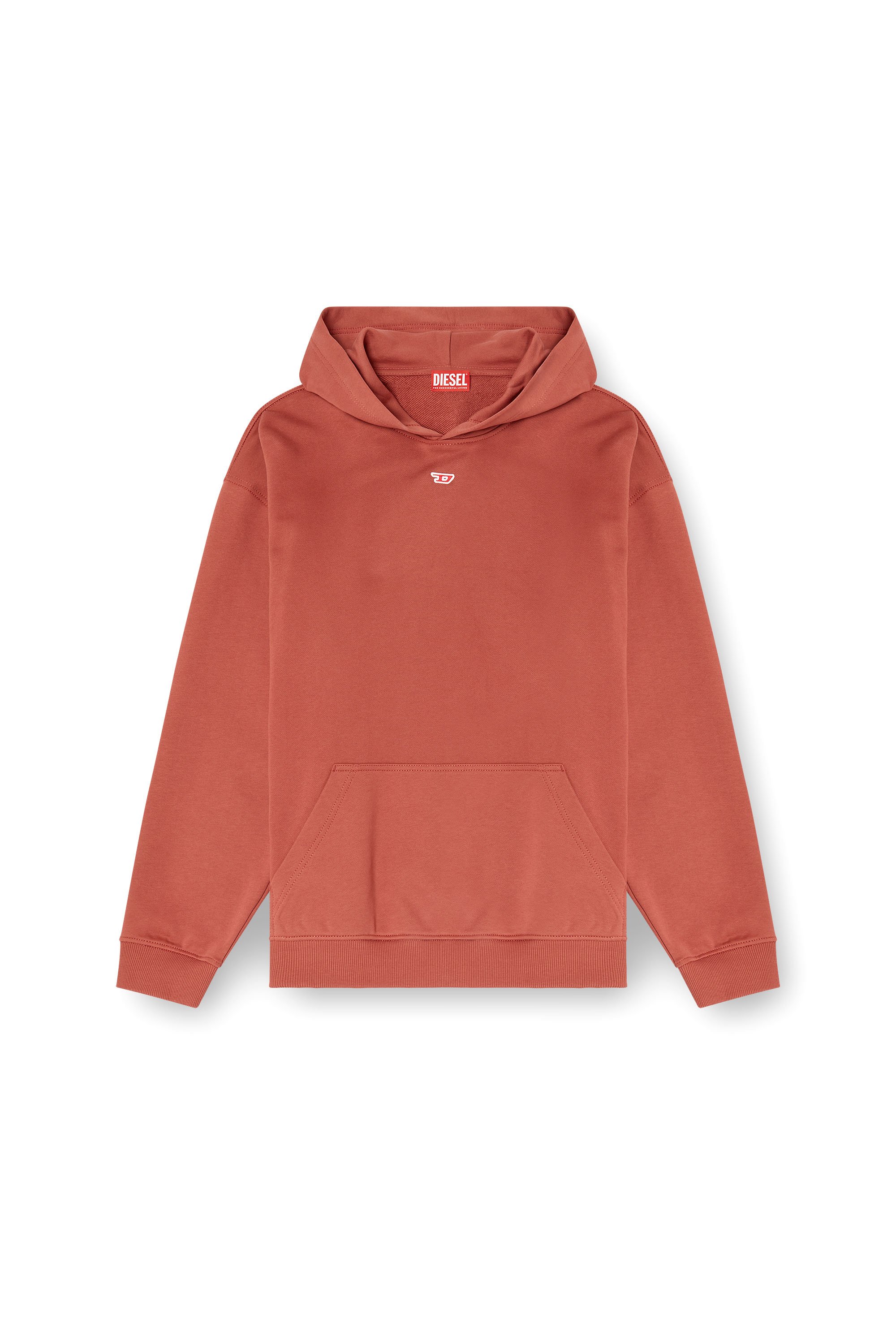 Diesel - S-BOXT-HOOD-D, Man's Hoodie with D logo patch in Red - 3