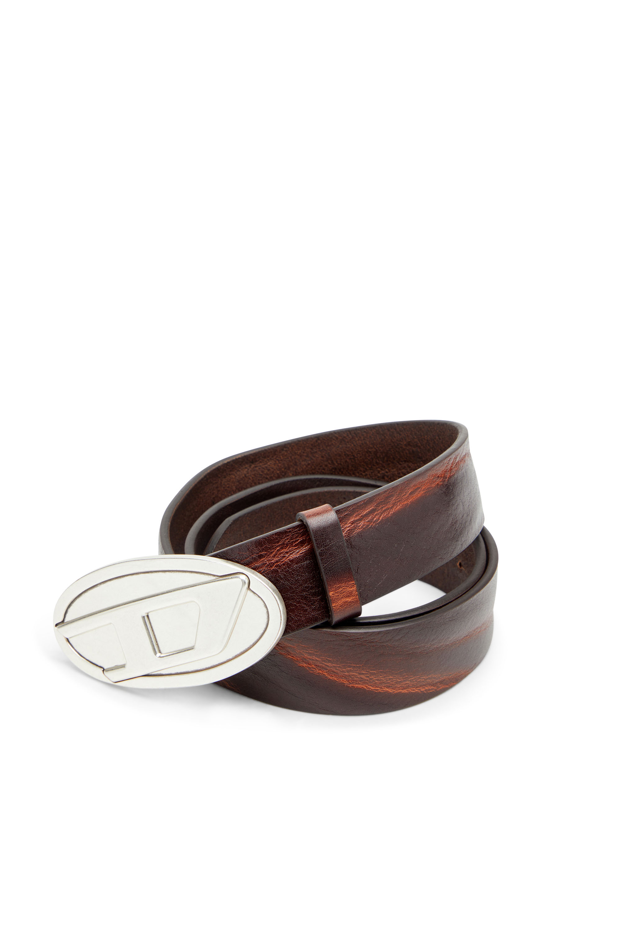 Diesel - B-1DR 2.0, Man's 4cm belt in waxed leather in Brown - 3