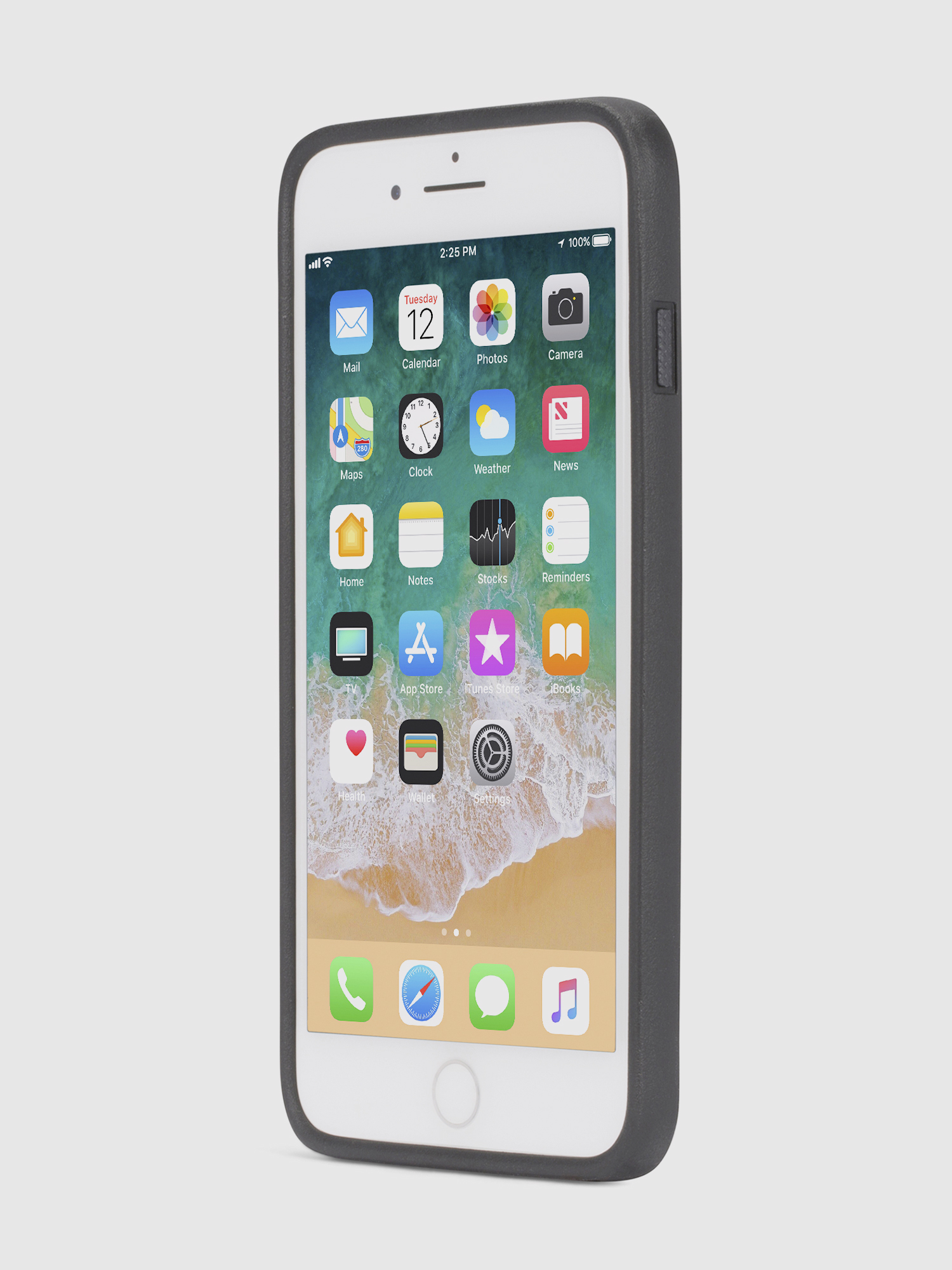 BLACK LINED LEATHER IPHONE 8 PLUS/7 PLUS/6s PLUS/6 PLUS CASE, 