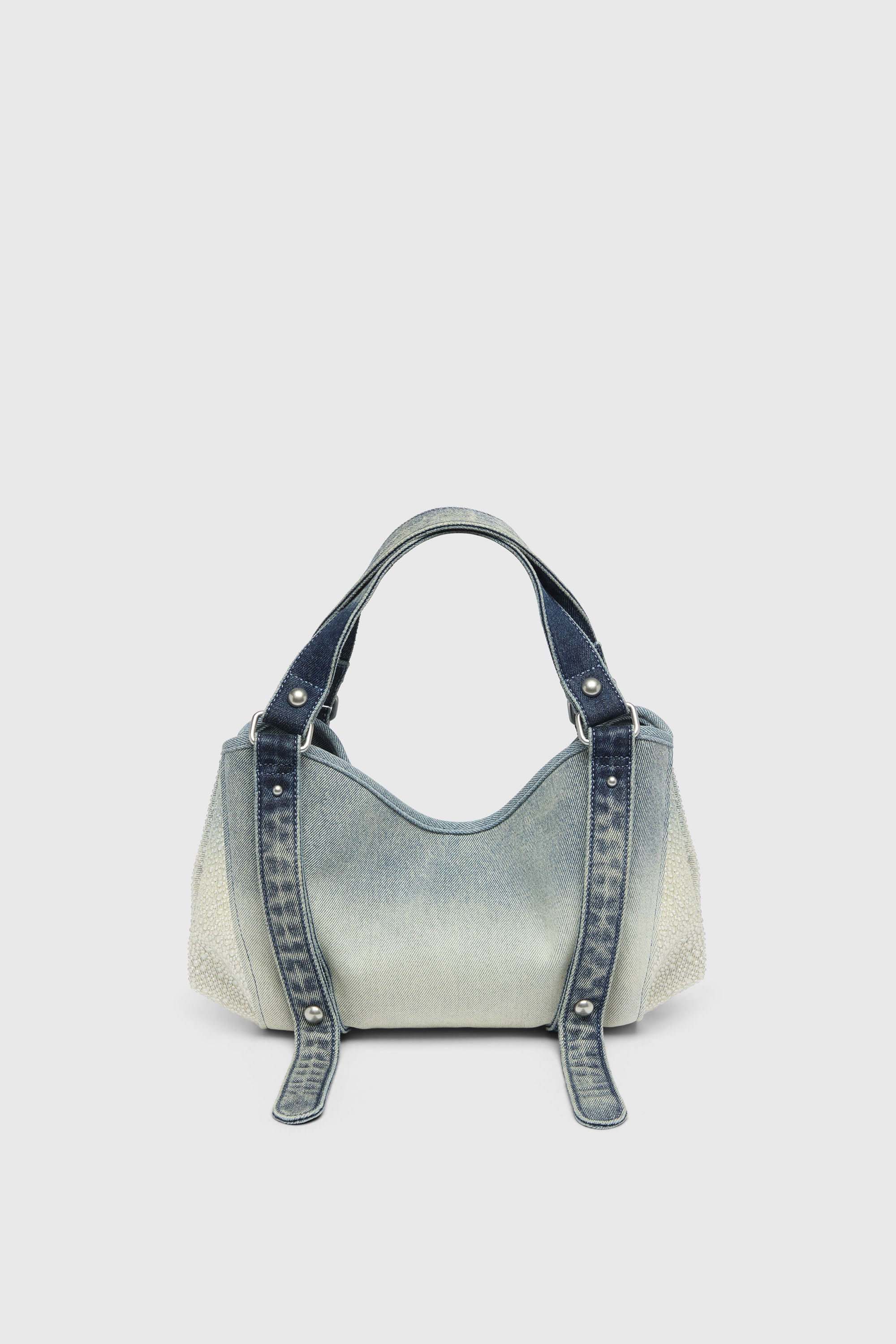 Diesel - D-ONE TOPHANDLE S, Woman's D-One-Small top-handle bag in crystal solarised denim in Blue - 4