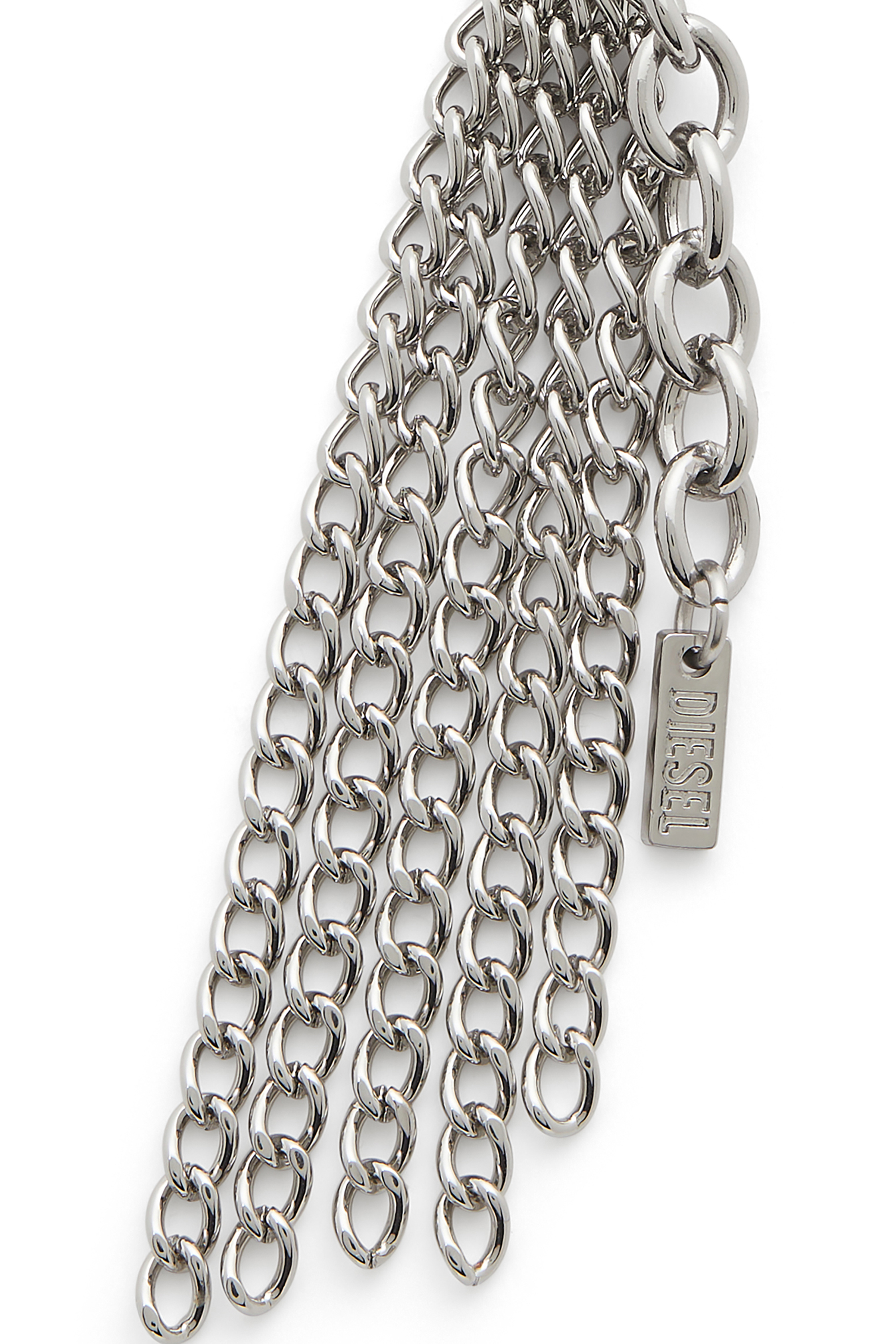Diesel - CHARM-MULTI CHAIN, Woman's Metal keyring with chain fringes in Silver - 3