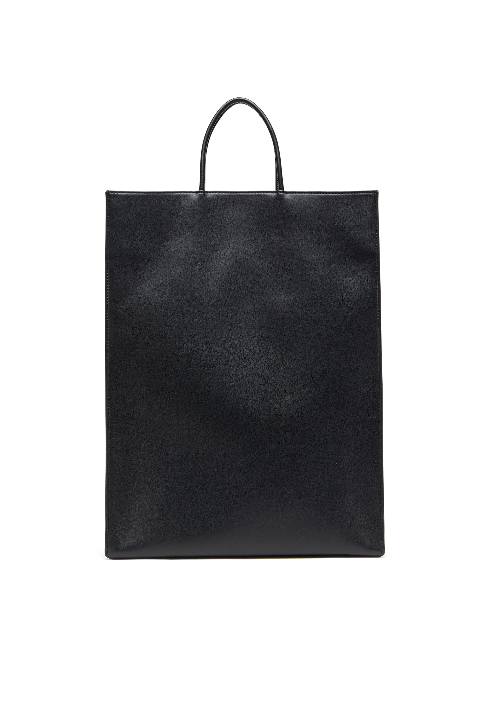 Diesel - DSL 3D SHOPPER L X, Man's Dsl 3D L-Large PU tote bag with embossed logo in Black - 2