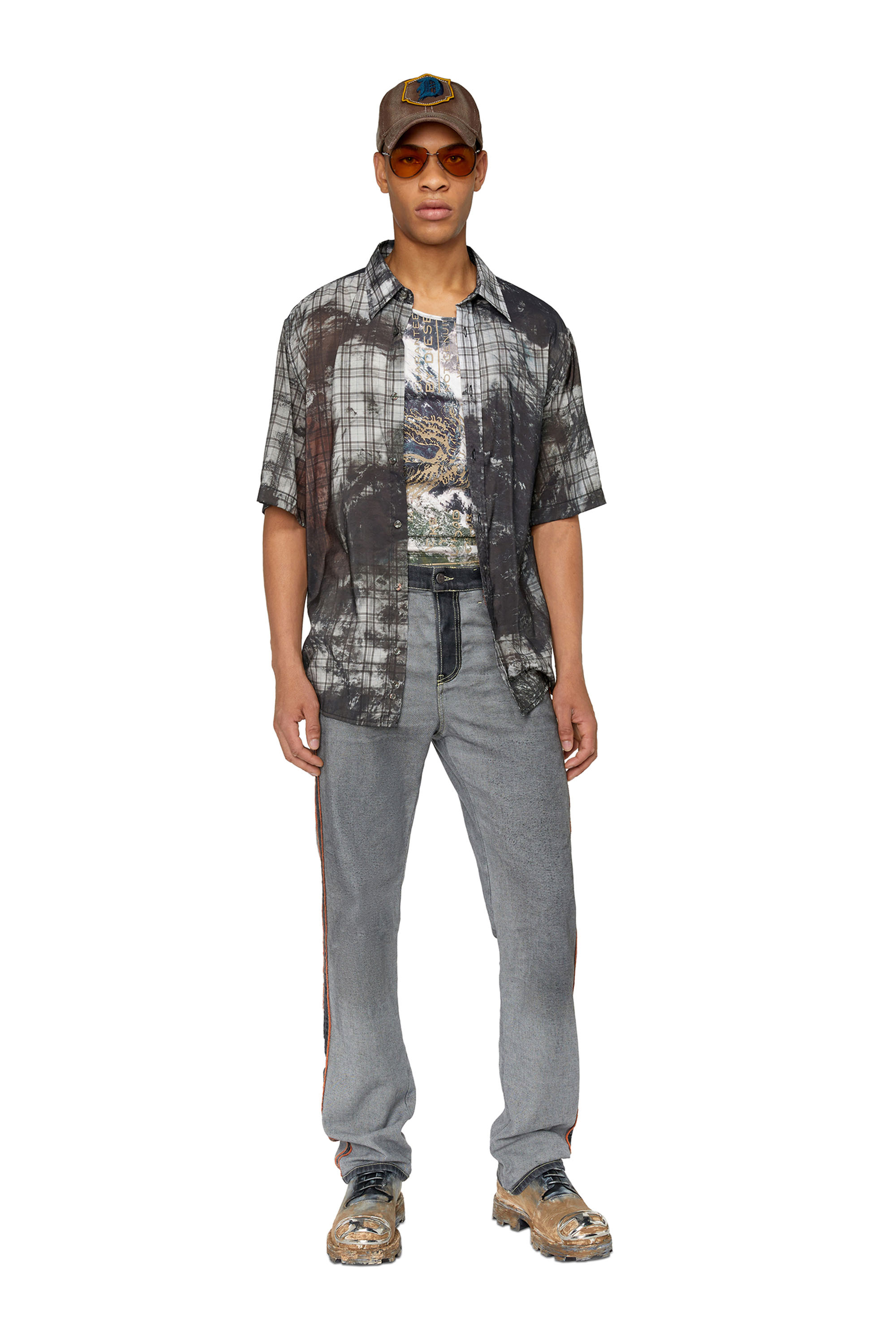 S-MAC-22 Man: Bowling shirt with maxi logo print | Diesel