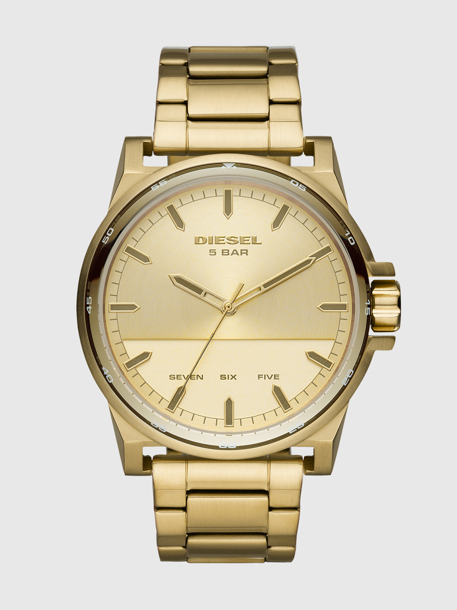 Diesel - DZ1912, Man's D-48 Three-Hand Gold-Tone Stainless Steel Watch in Gold - 1