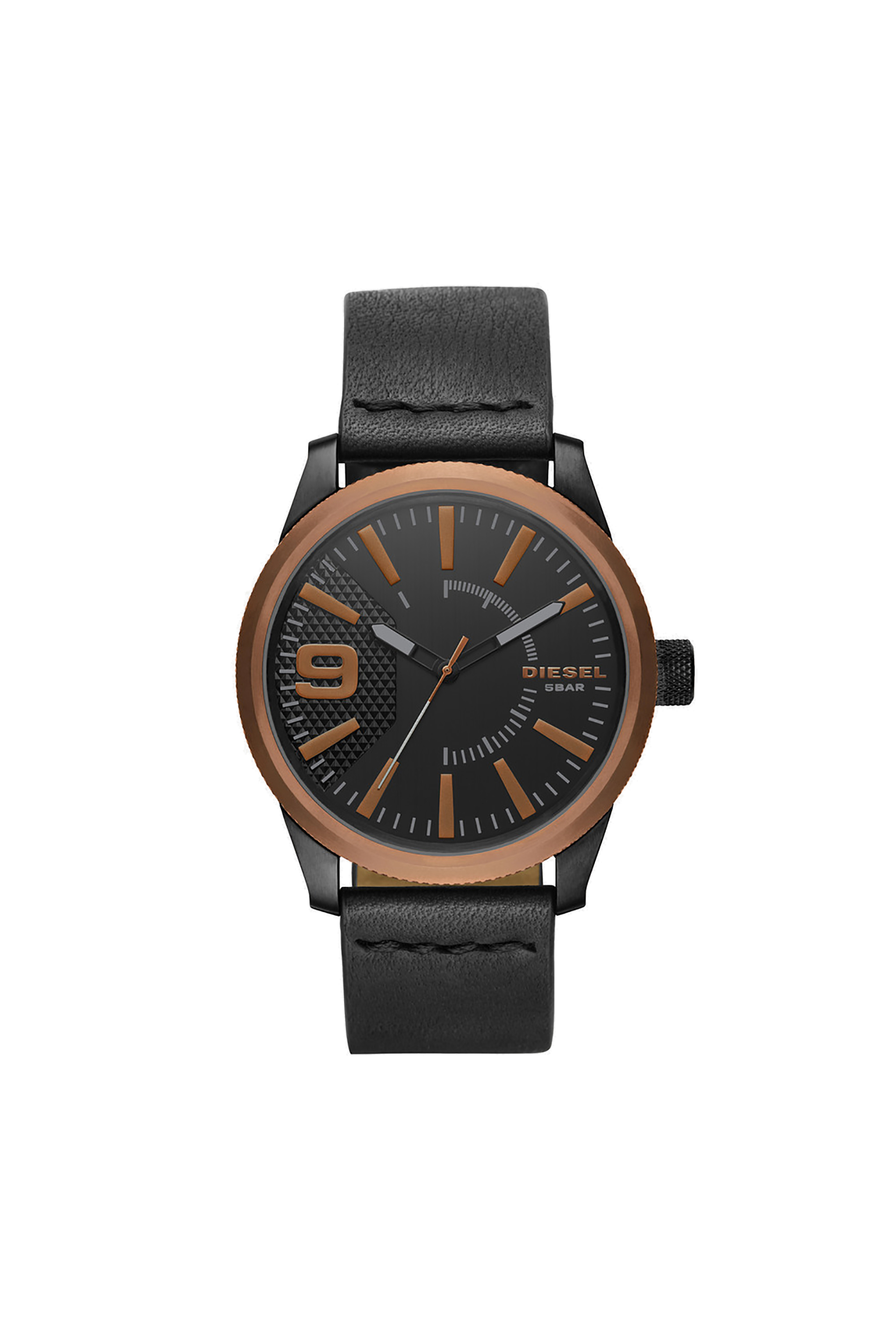 Diesel - DZ1841, Man's Black watch with copper topring, 46 mm in Bronze - 1