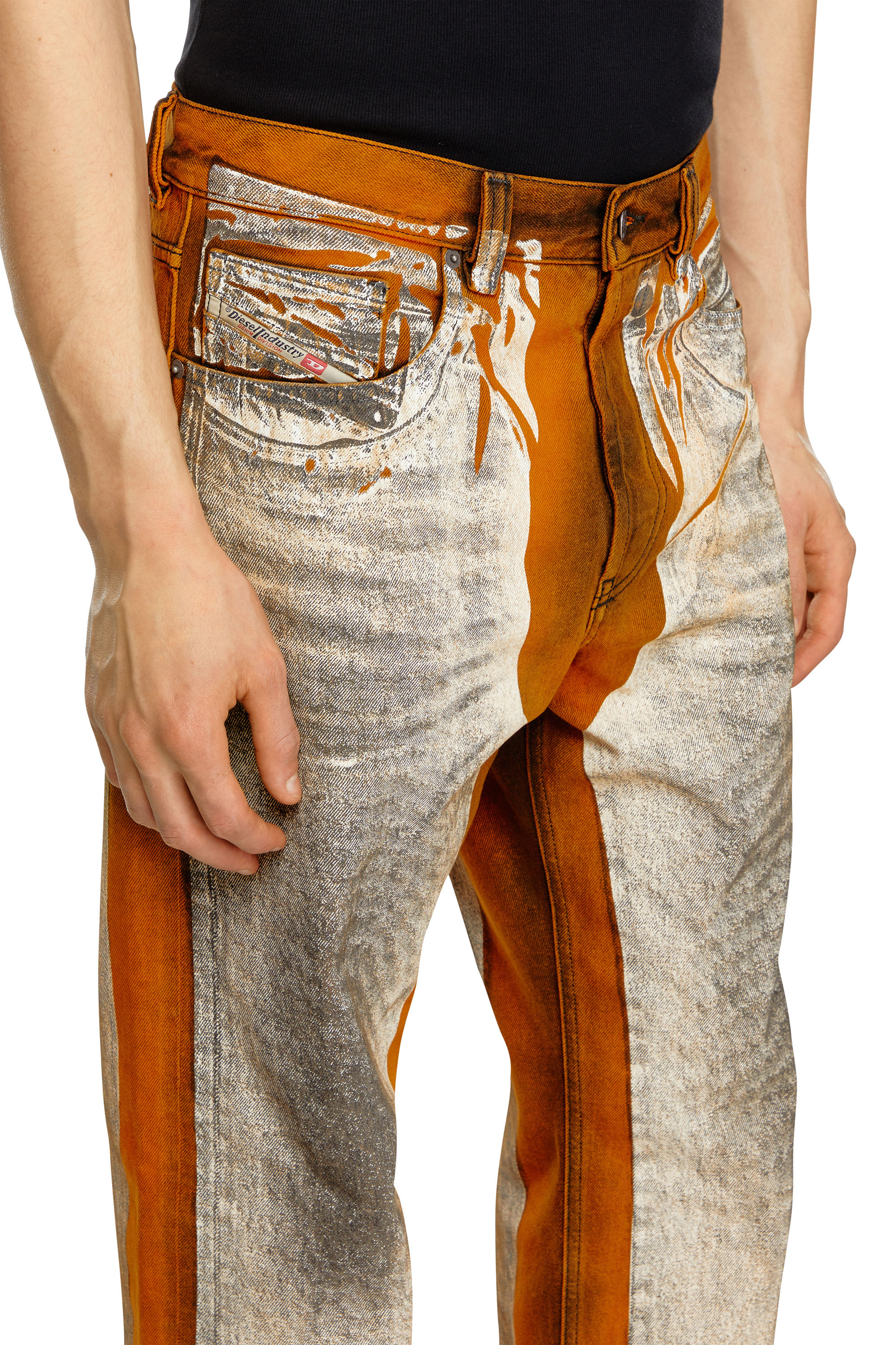 Diesel - Man Straight Jeans 2010 D-Macs 007U8, Black/Orange - Image 5