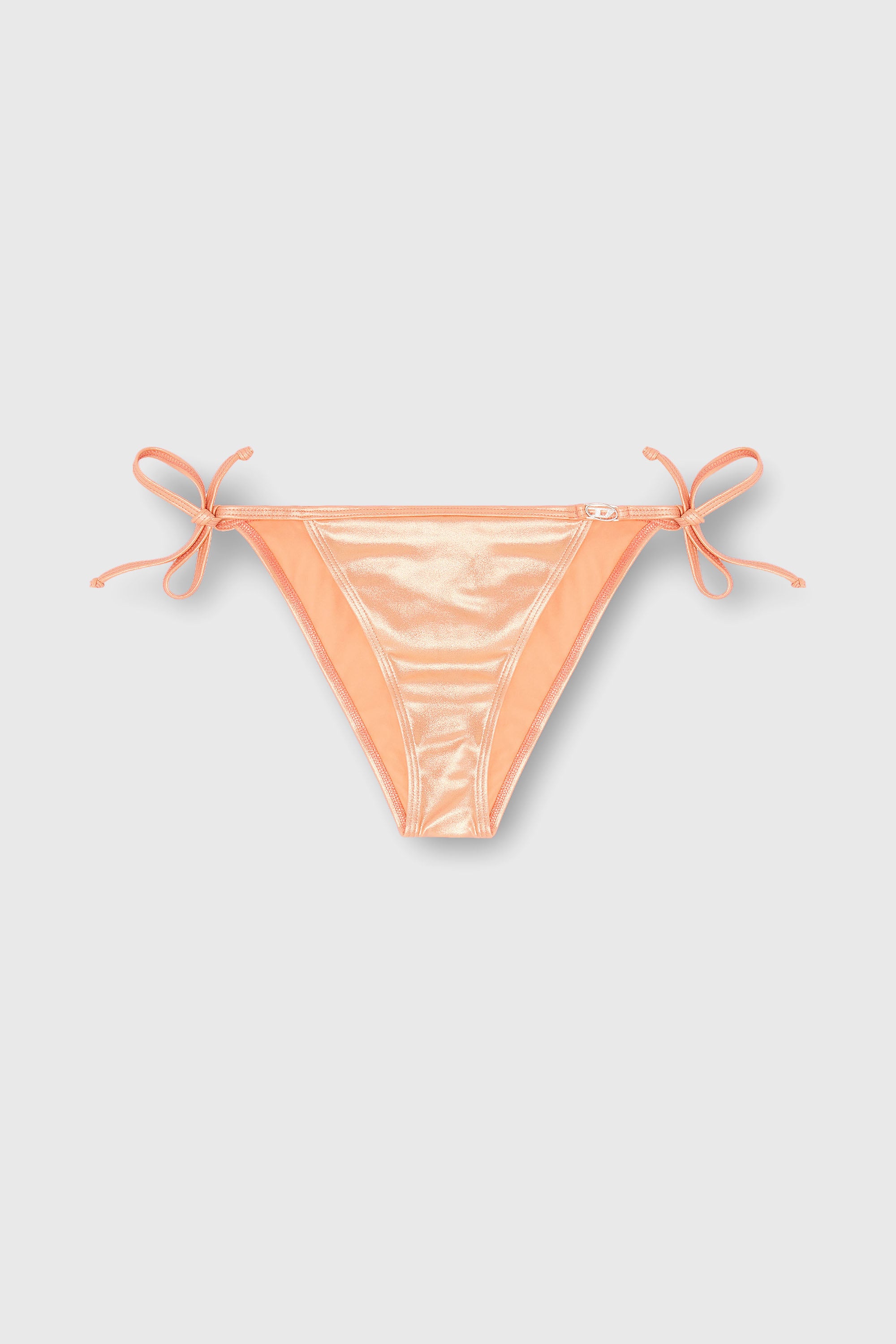 Diesel - BRIGITTES-DNM, Woman's Side-tie bikini bottoms in shimmery fabric in Peach - 1
