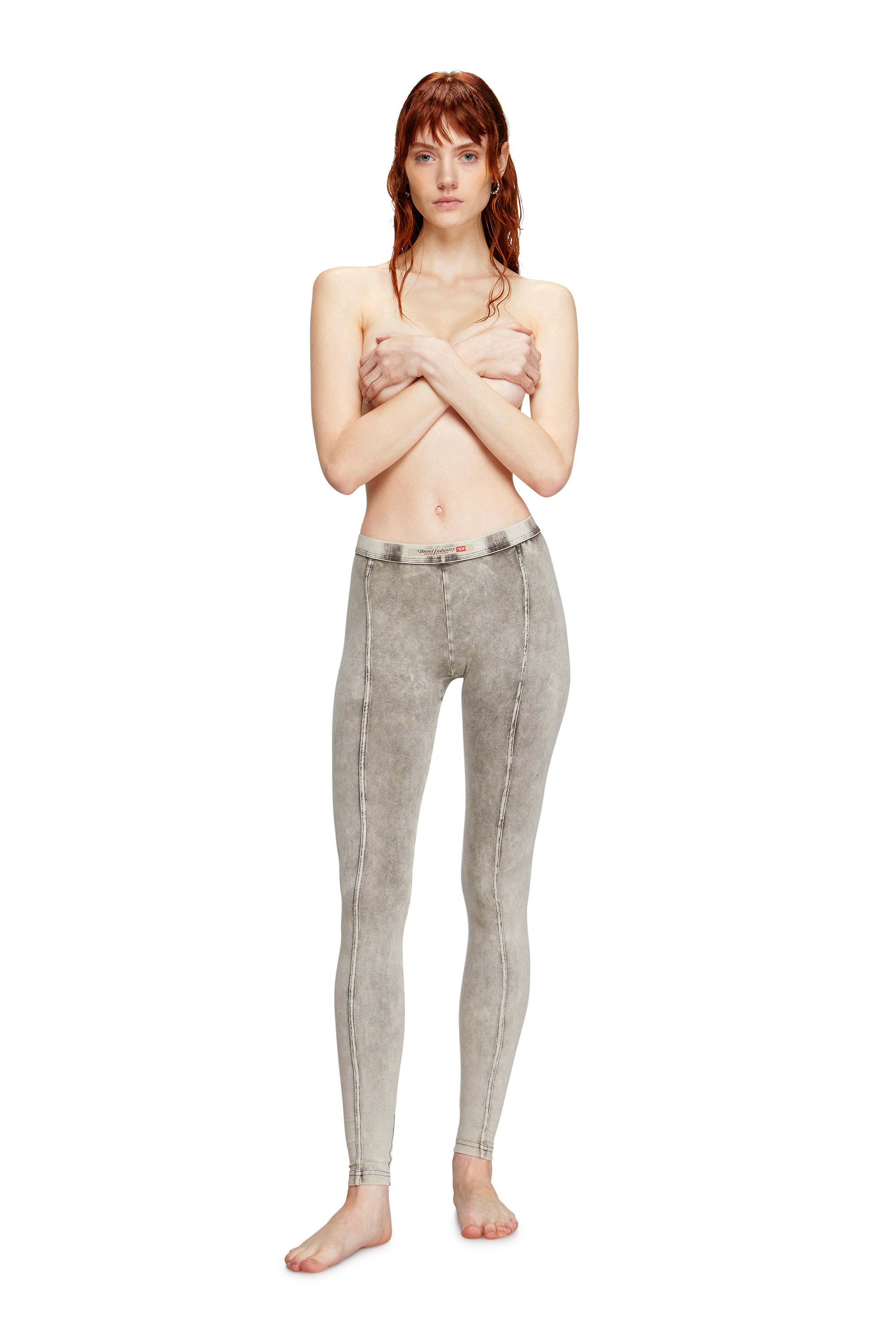 Diesel - ATHENA-DNM, Woman's Jeggings in denim-effect jersey in Grey - 2