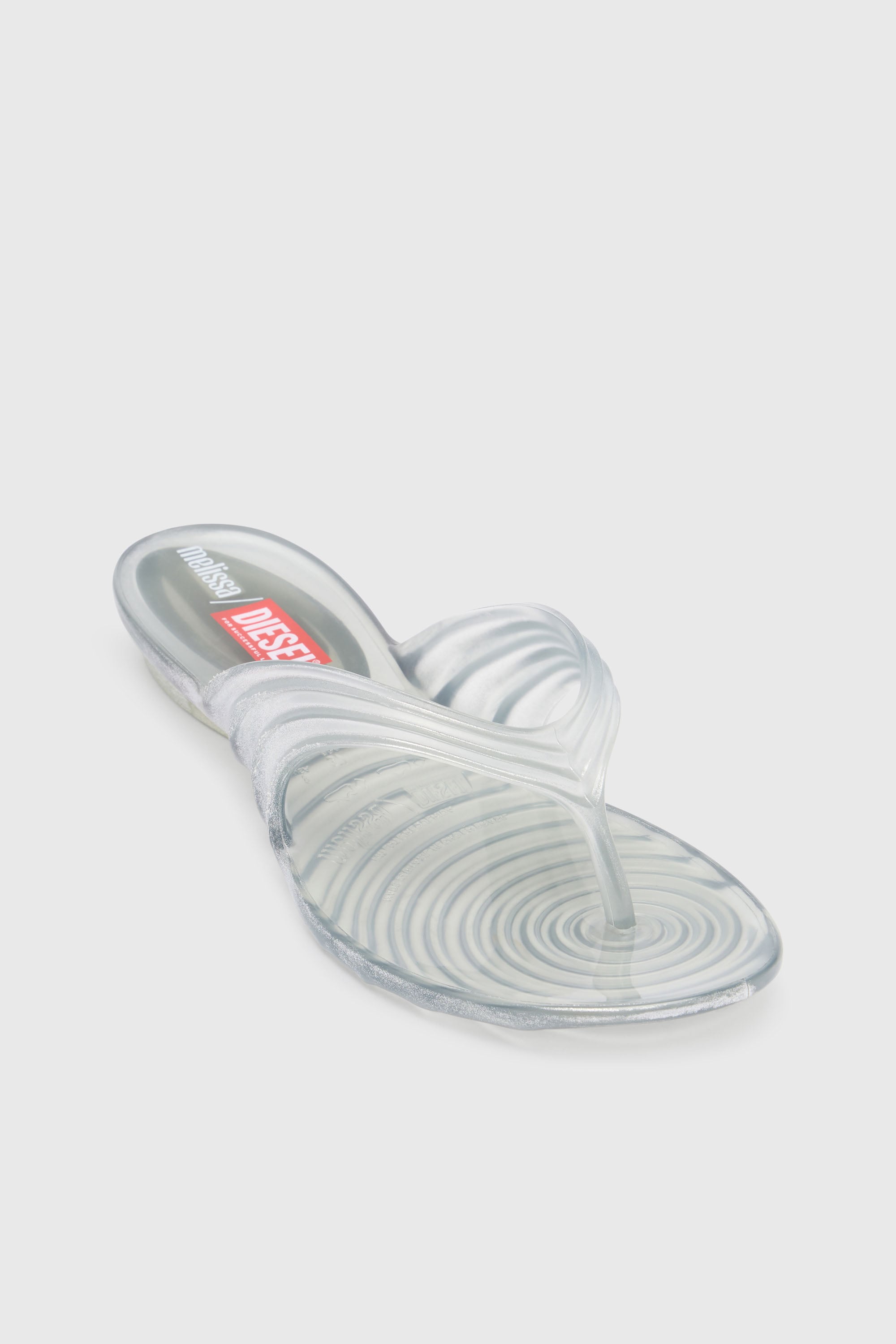 Diesel - MELISSA QUANTUM THONG, Woman's Sculptural flip-flops in Melflex&reg; in Silver - 6