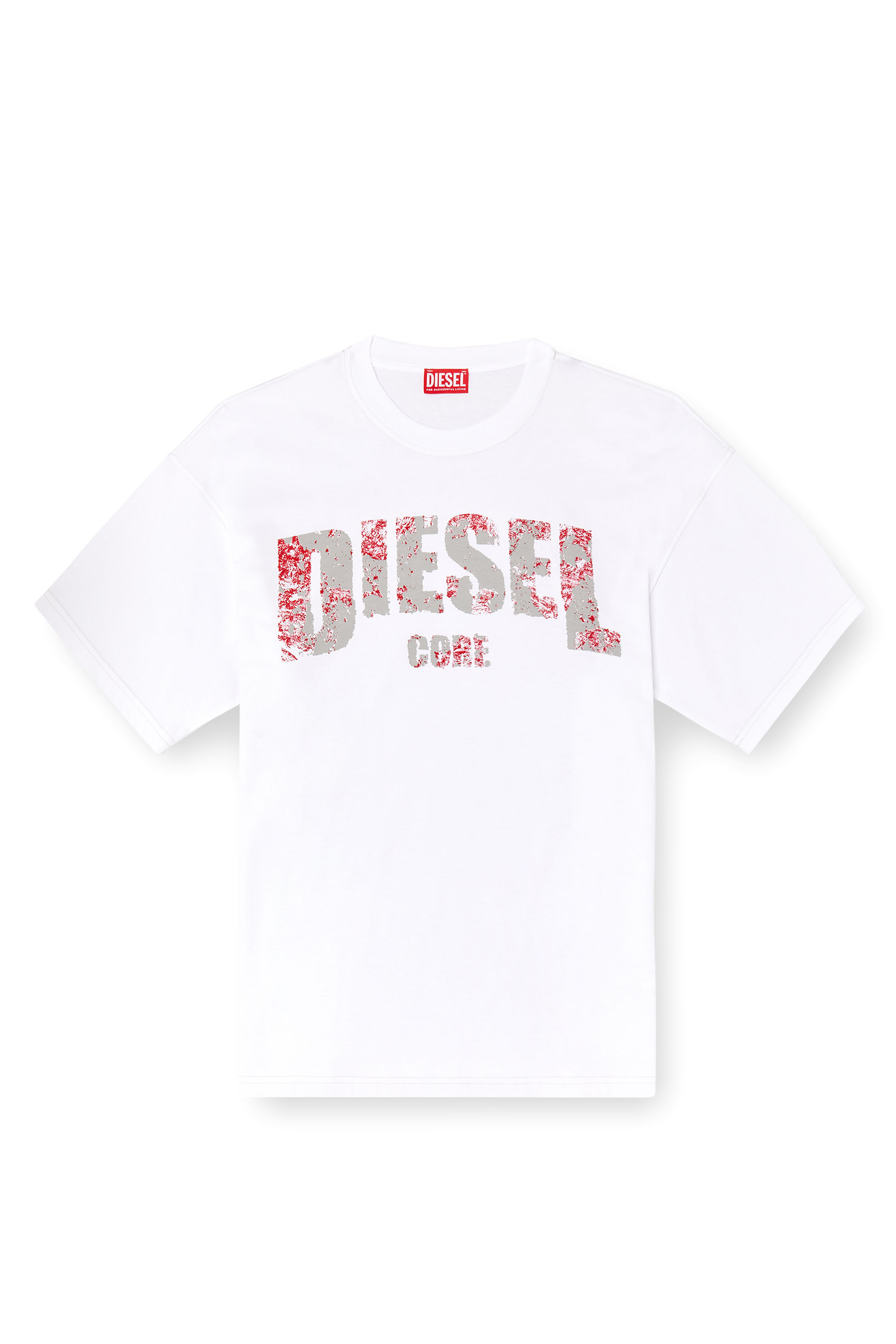 Diesel - T-ADJUST-R25, Man's T-shirt with Diesel Core print in White - 4