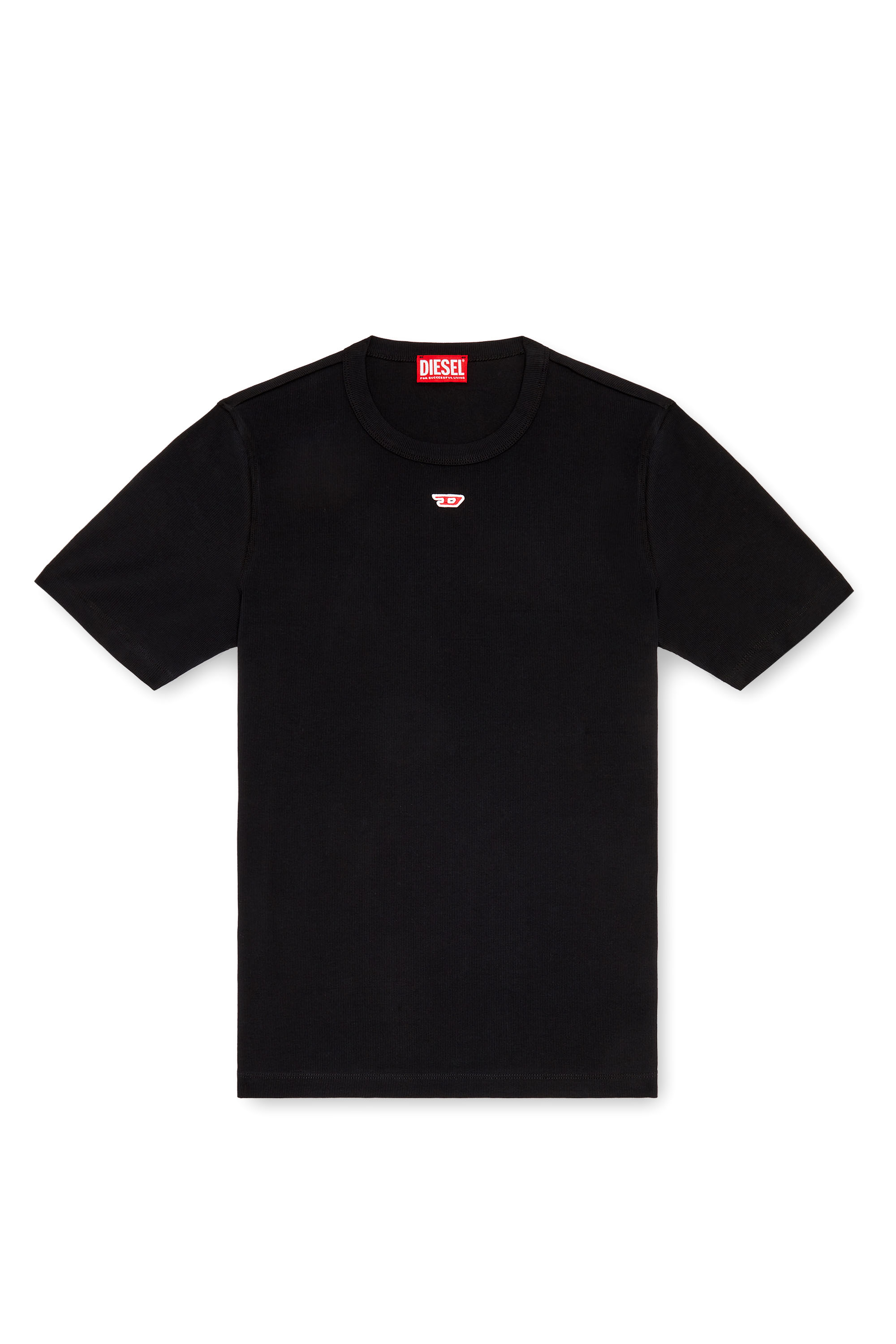 Diesel - D-RIBBER-N, Man's T-shirt with D patch in Black - 2
