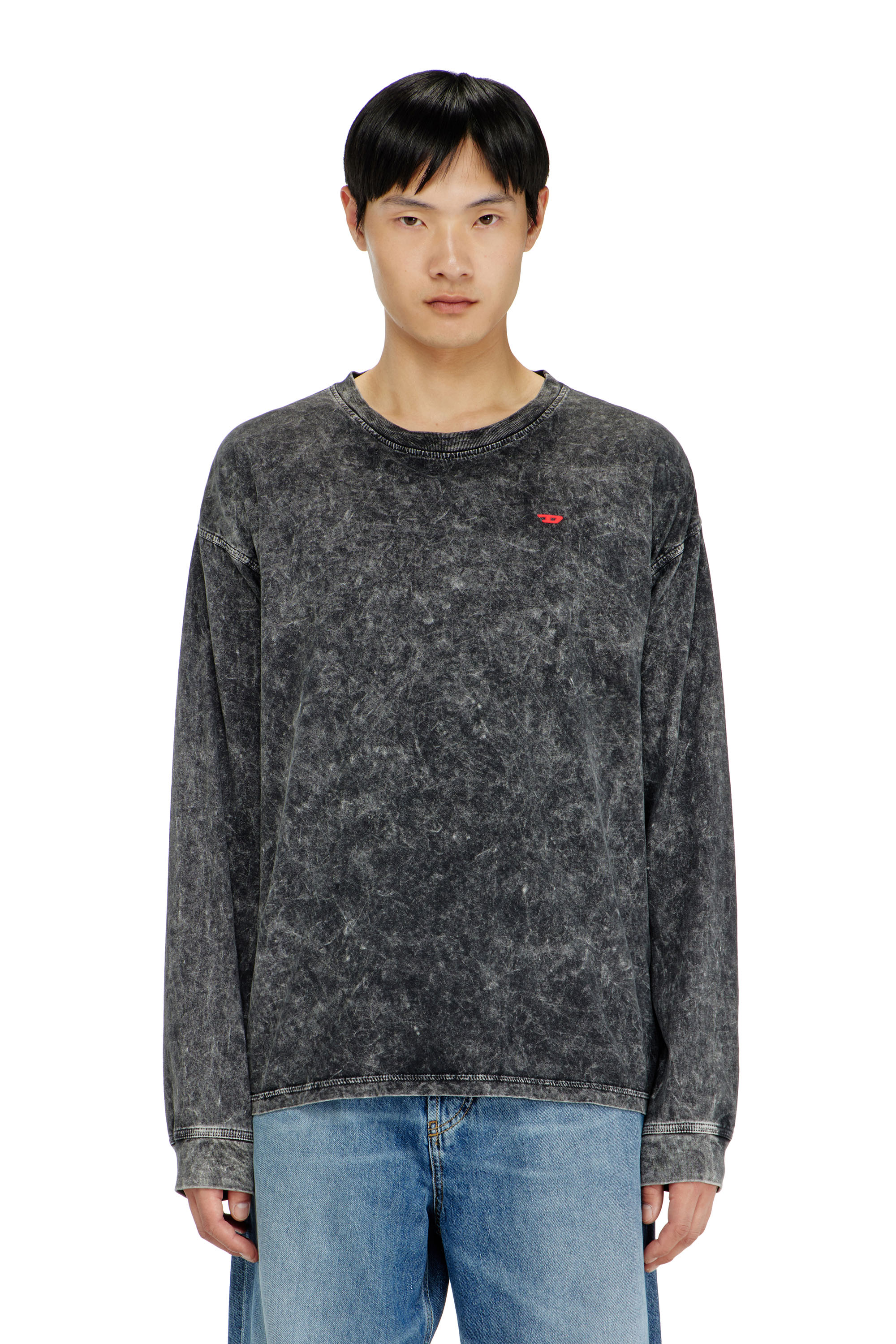 Diesel - T-BOXT-LS-AA5, Man's Long sleeve top with treated effect in null - 1