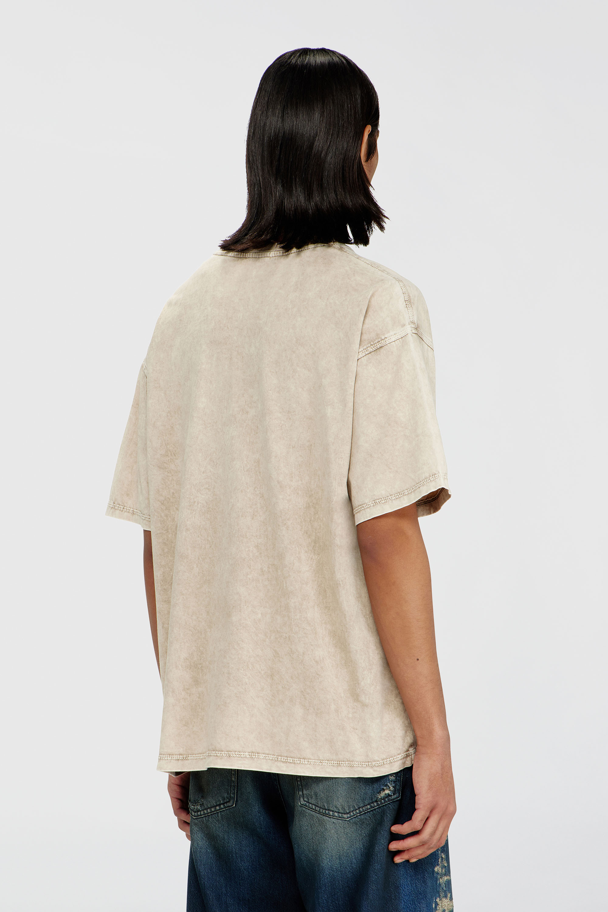 Diesel - T-BOXT-AA14, Man's Cotton T-shirt with treated effect in Beige - 4