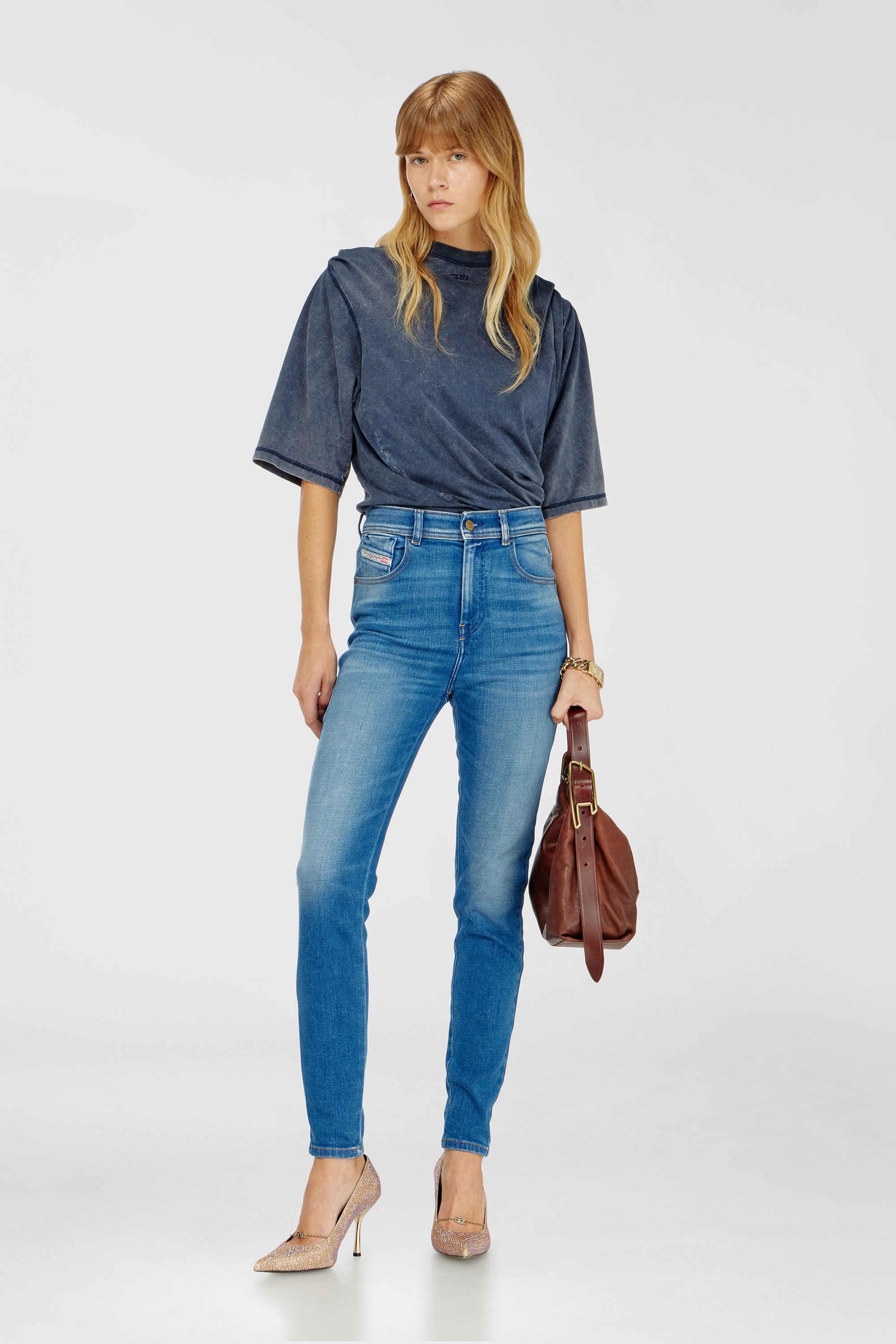 Diesel - Woman's Skinny Jeans 1984 Slandy-High 09Q79, Medium blue - 3